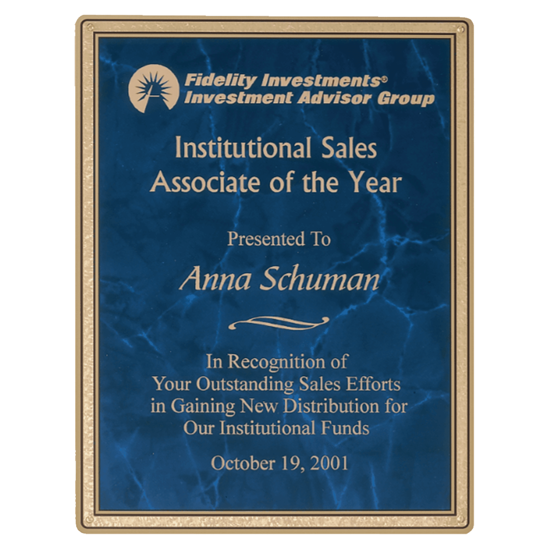 4 7/8" x 6 7/8" Sapphire Marble Brass Plated Steel Plate with Gold Florentine Border and Four Holes