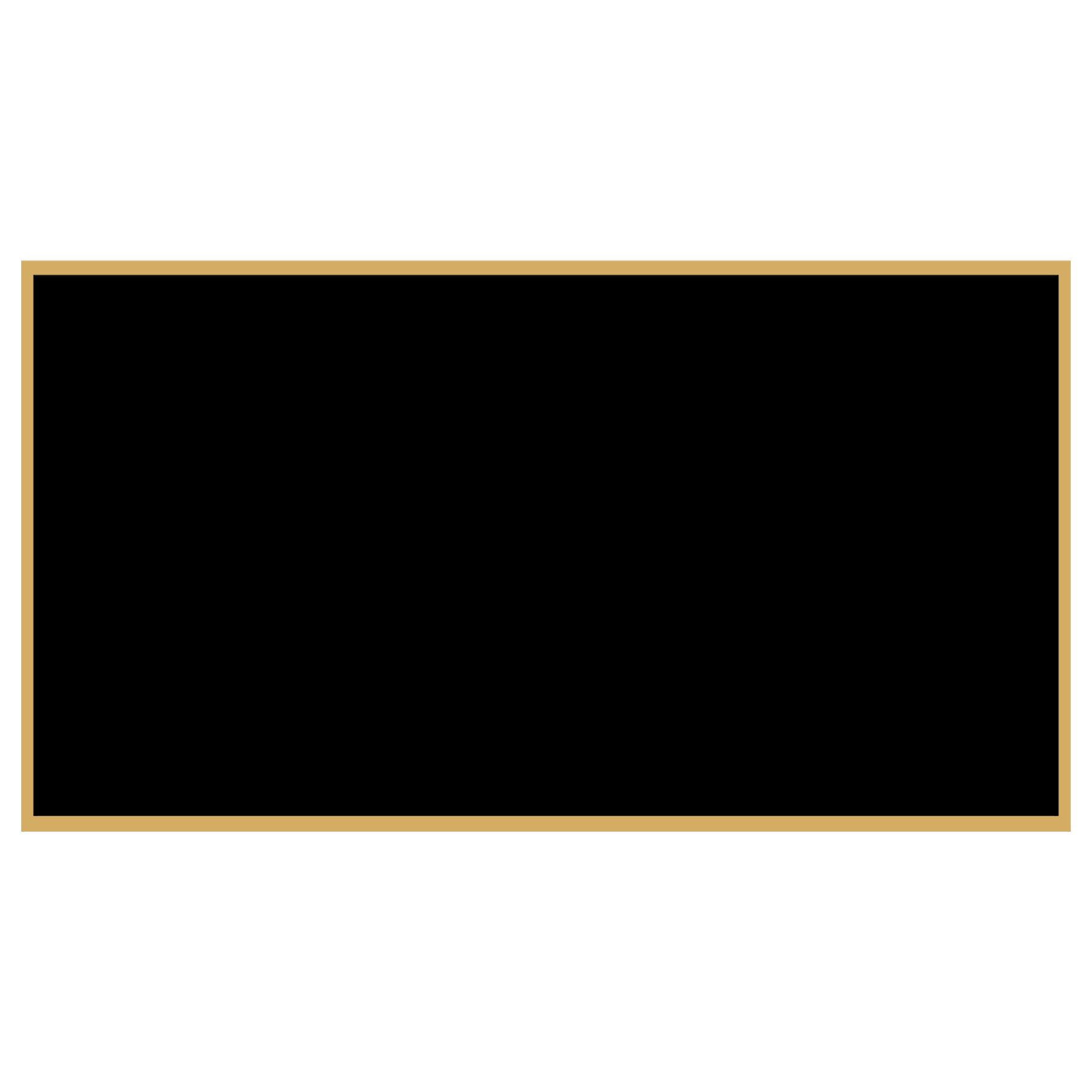 2 3/4" x 5" Black Laserable Brass Plaque Plate with Gold Border