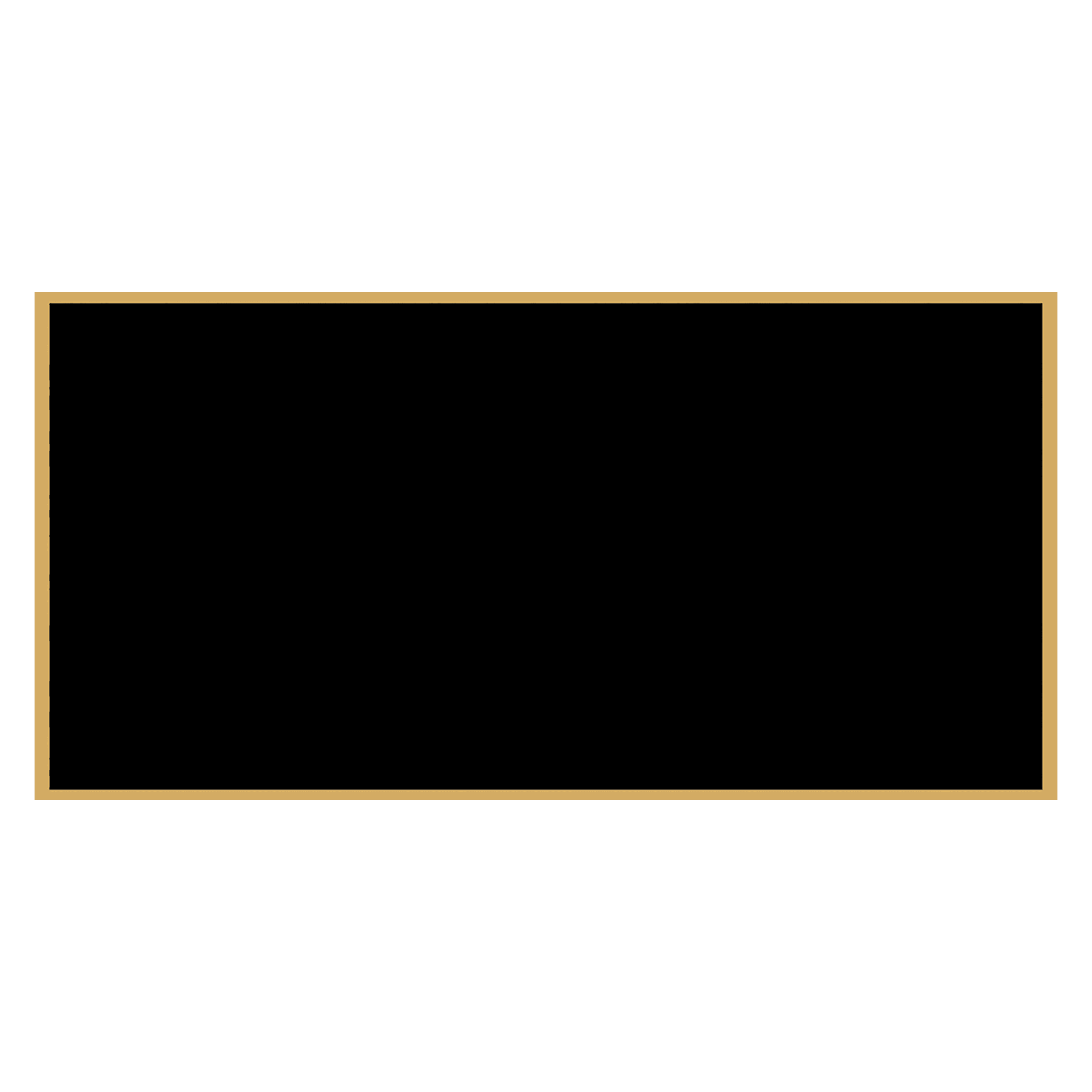 1 1/2" x 3" Black Laserable Brass Plaque Plate with Gold Border