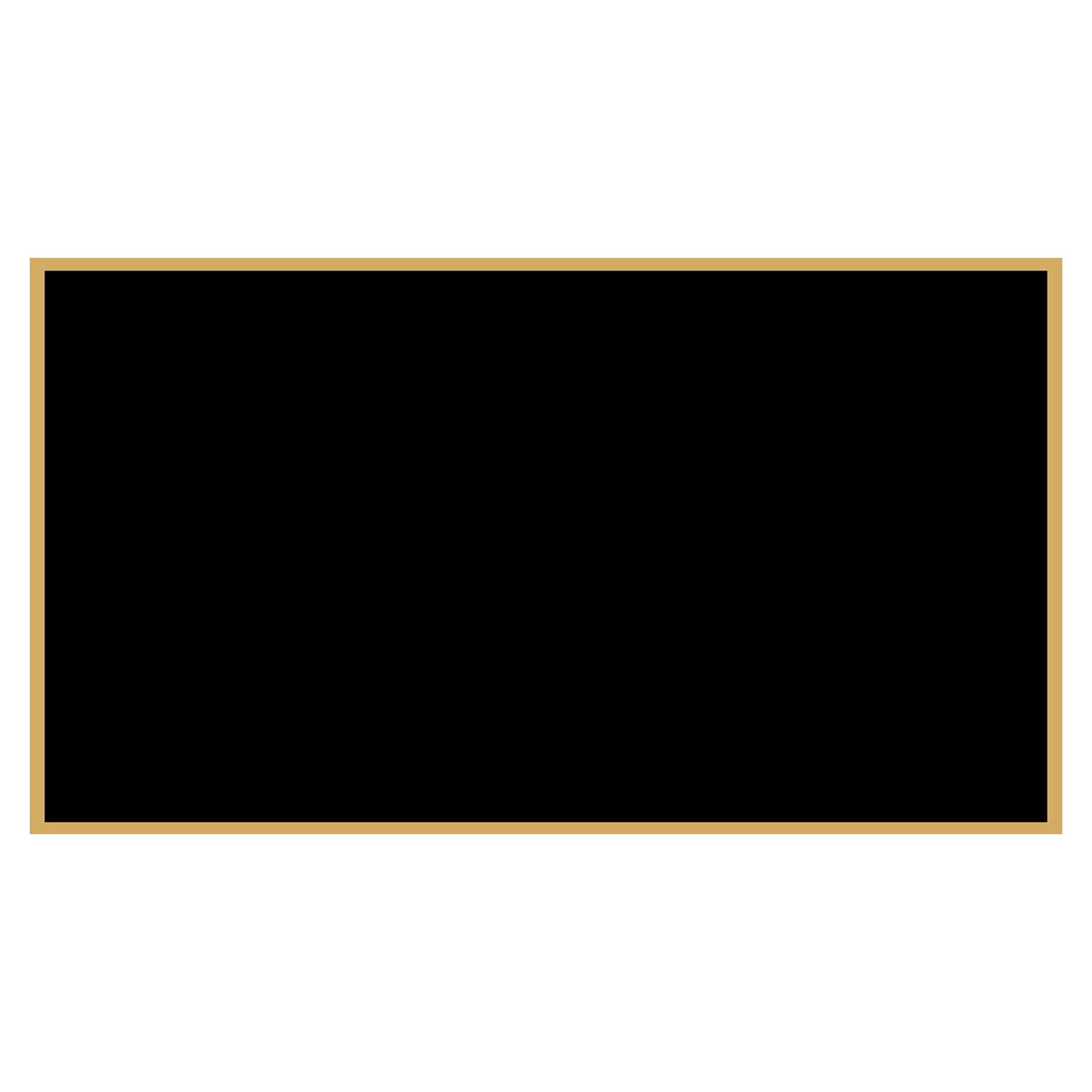 2" x 3 1/2" Black Laserable Brass Plaque Plate with Gold Border