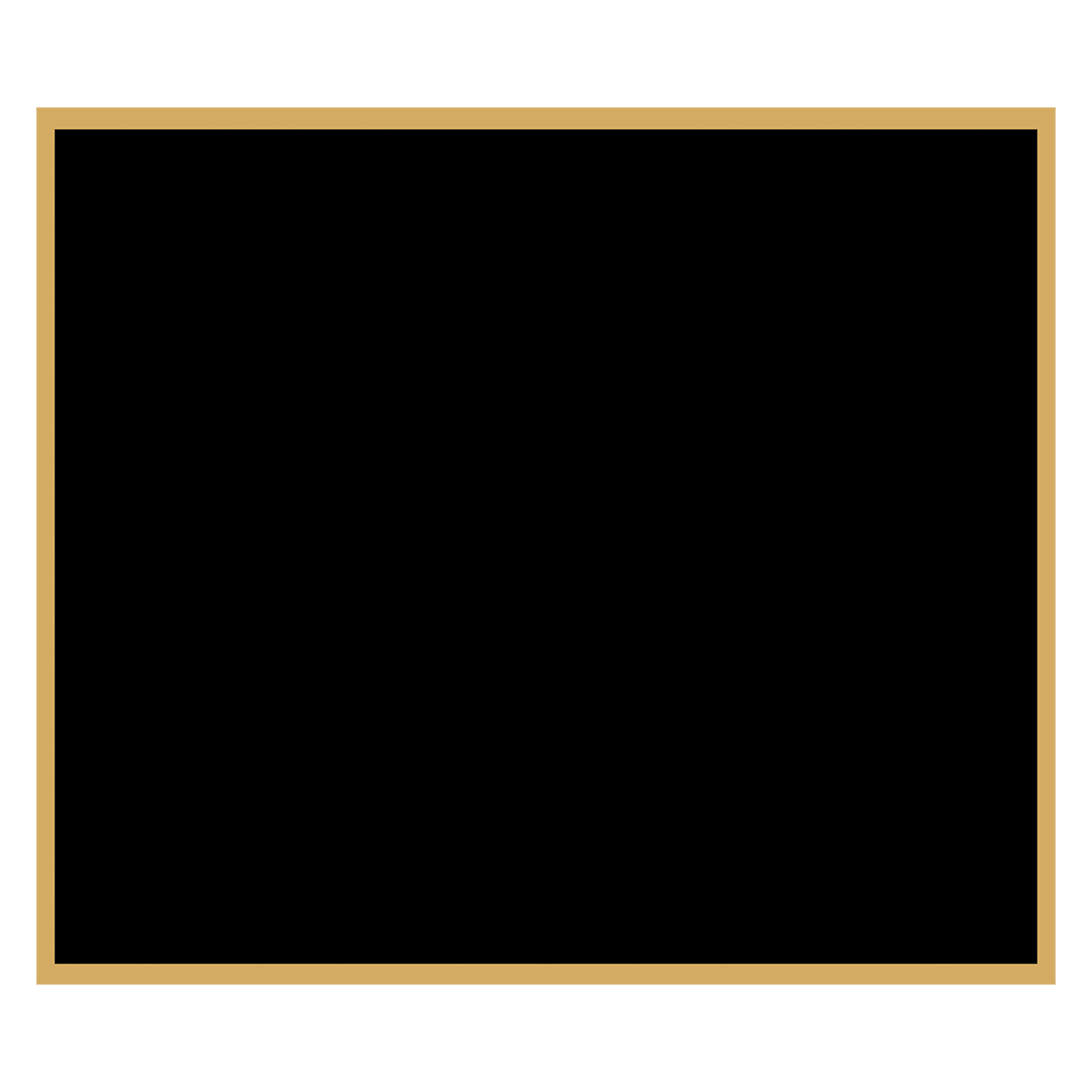 2 1/2" x 2 7/8" Black Laserable Brass Plaque Plate with Gold Border