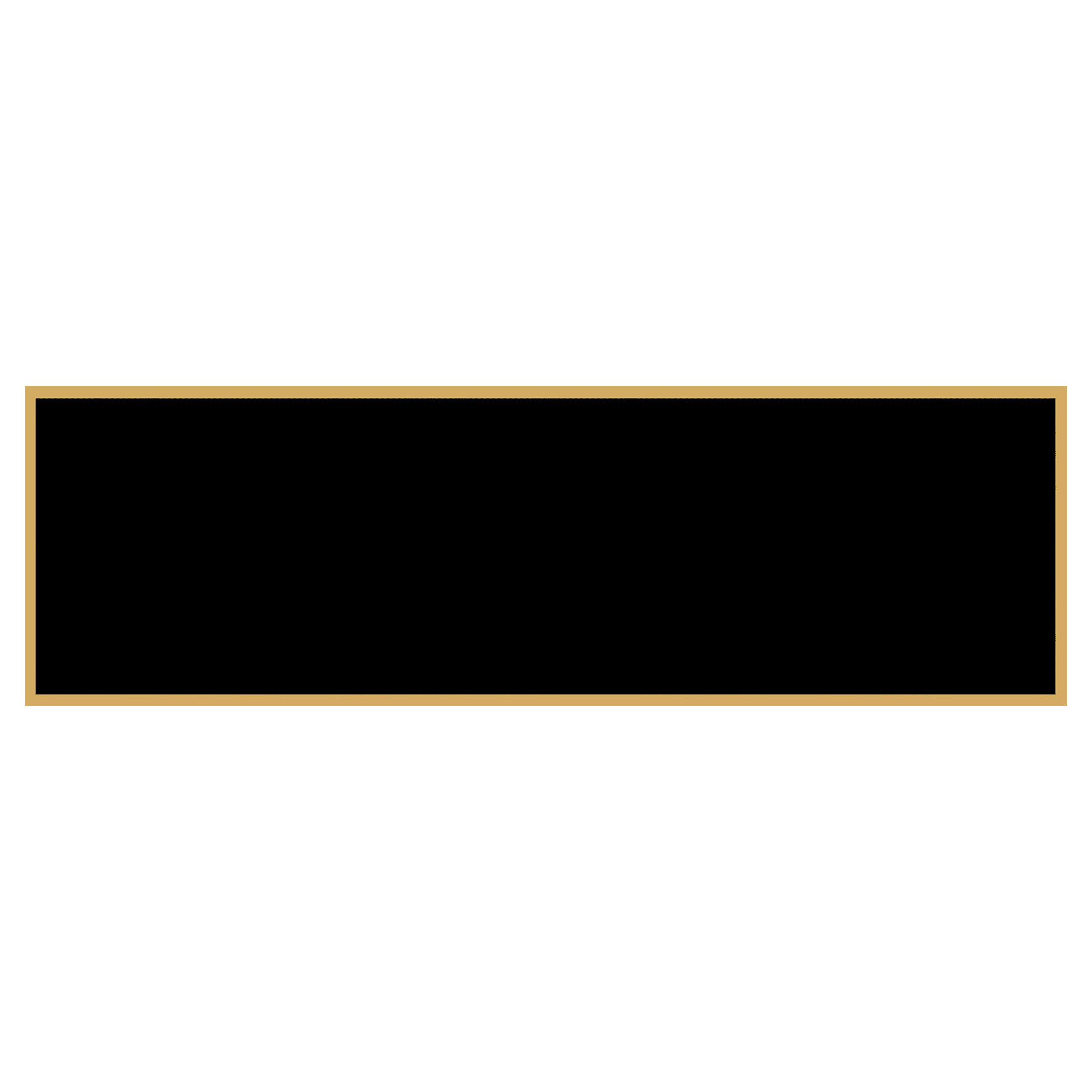 1 3/8" x 4 1/4" Black Laserable Brass Plaque Plate with Gold Border