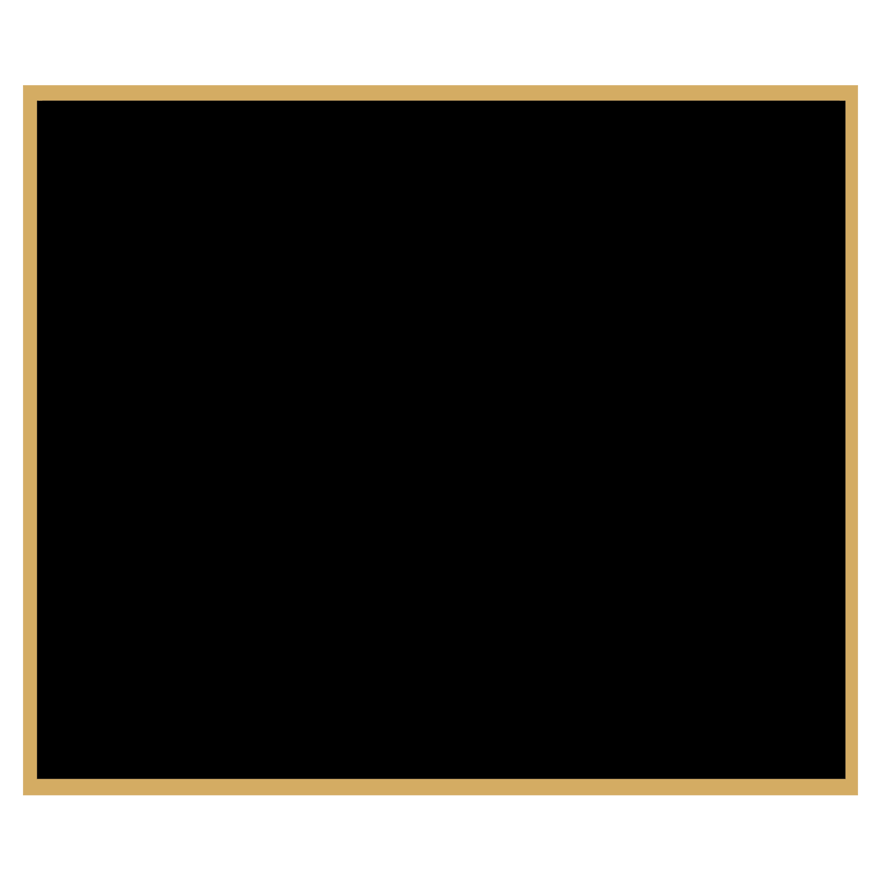 3 1/8" x 3 5/8" Black Laserable Brass Plaque Plate with Gold Border