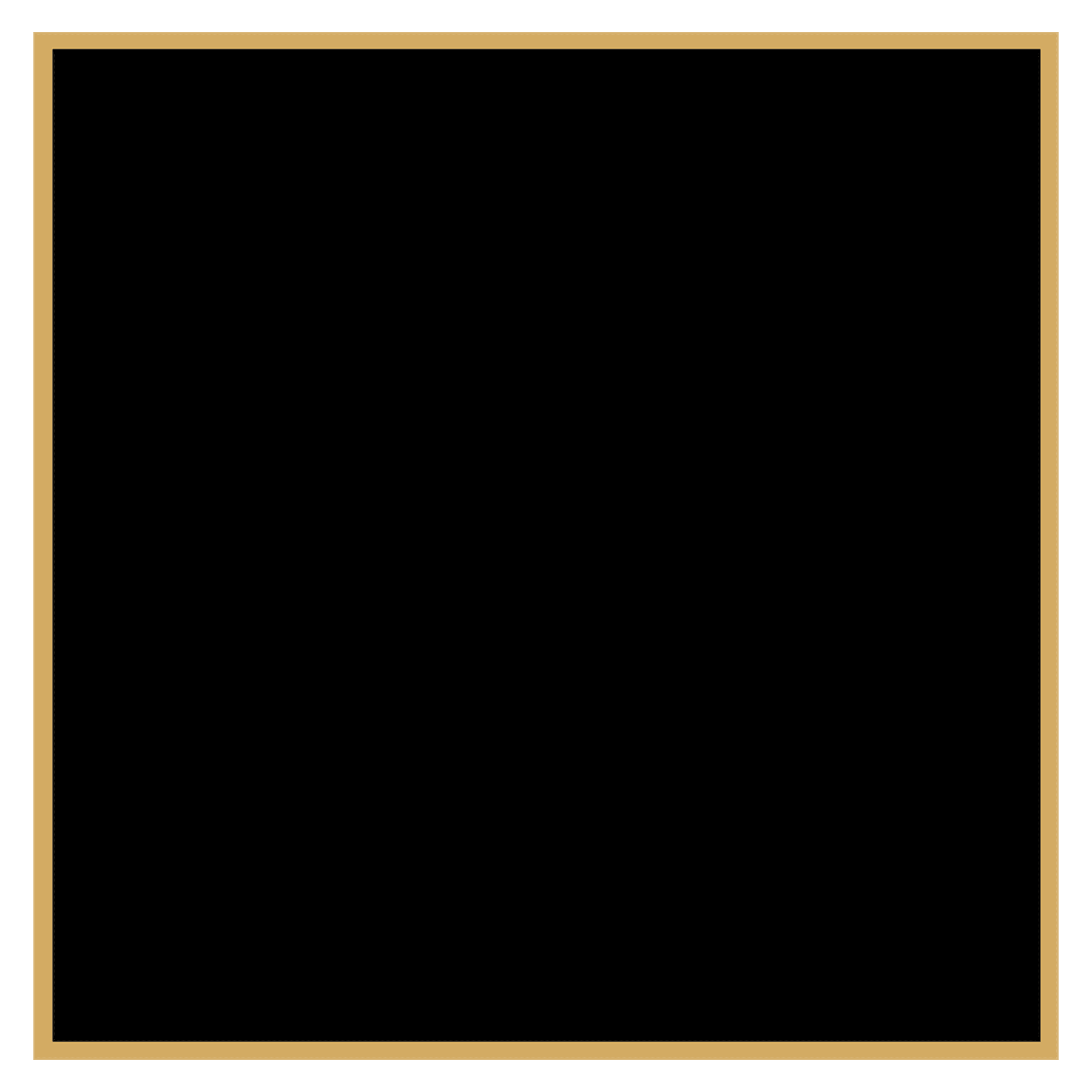 3 1/8" x 3 1/8" Black Laserable Brass Plaque Plate with Gold Border