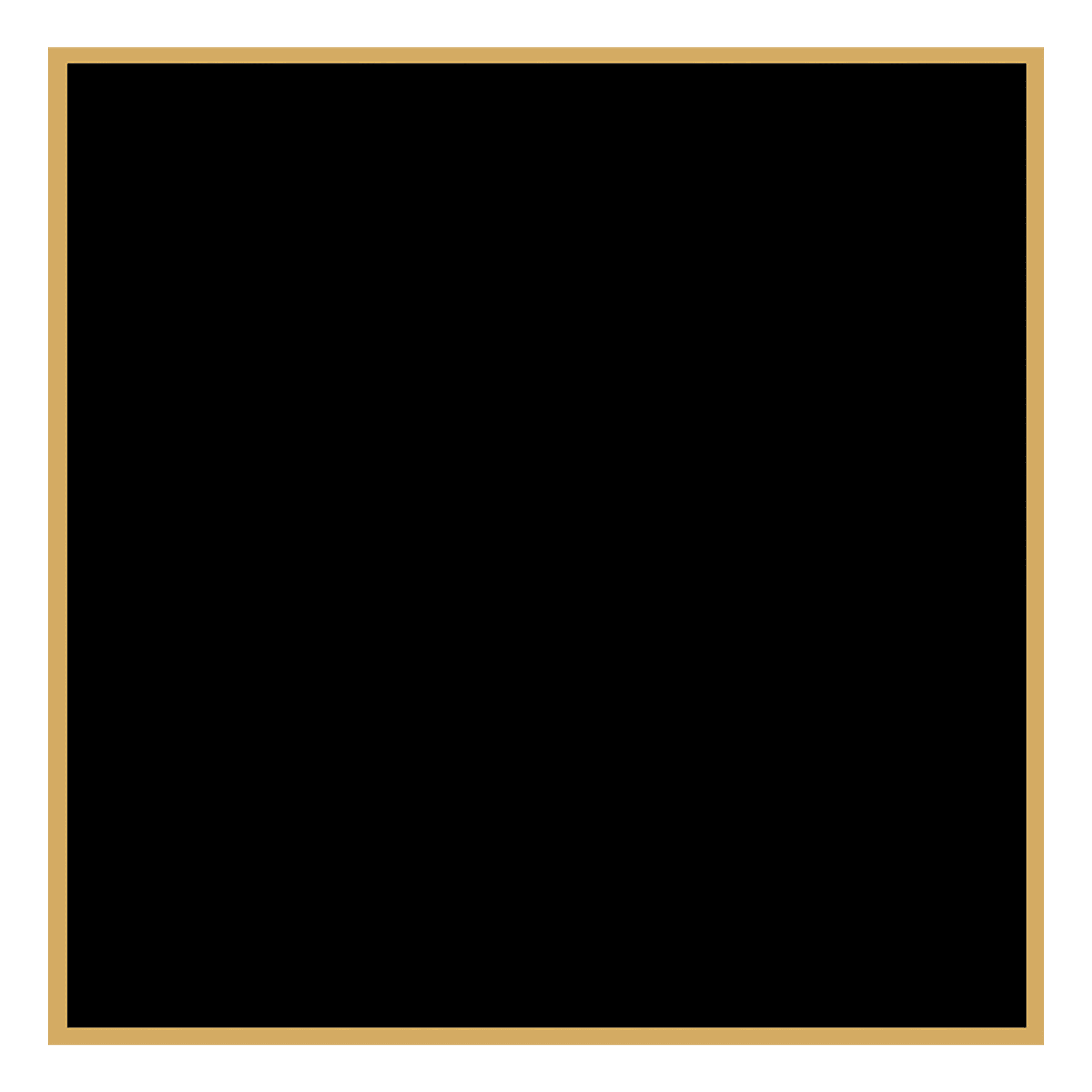 2 1/8" x 2 1/8" Black Laserable Brass Plaque Plate with Gold Border