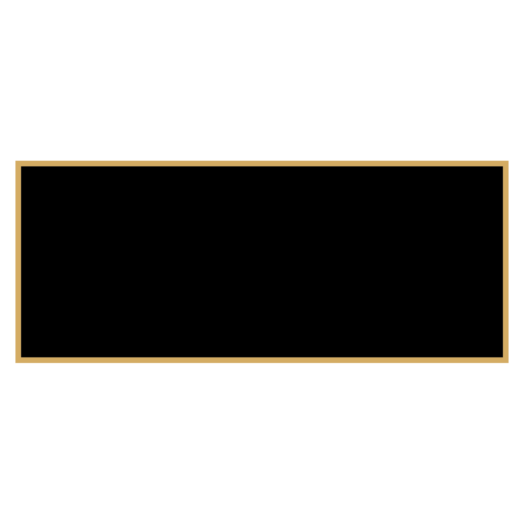 1 3/8" x 3 1/4" Black Laserable Brass Plaque Plate with Gold Border