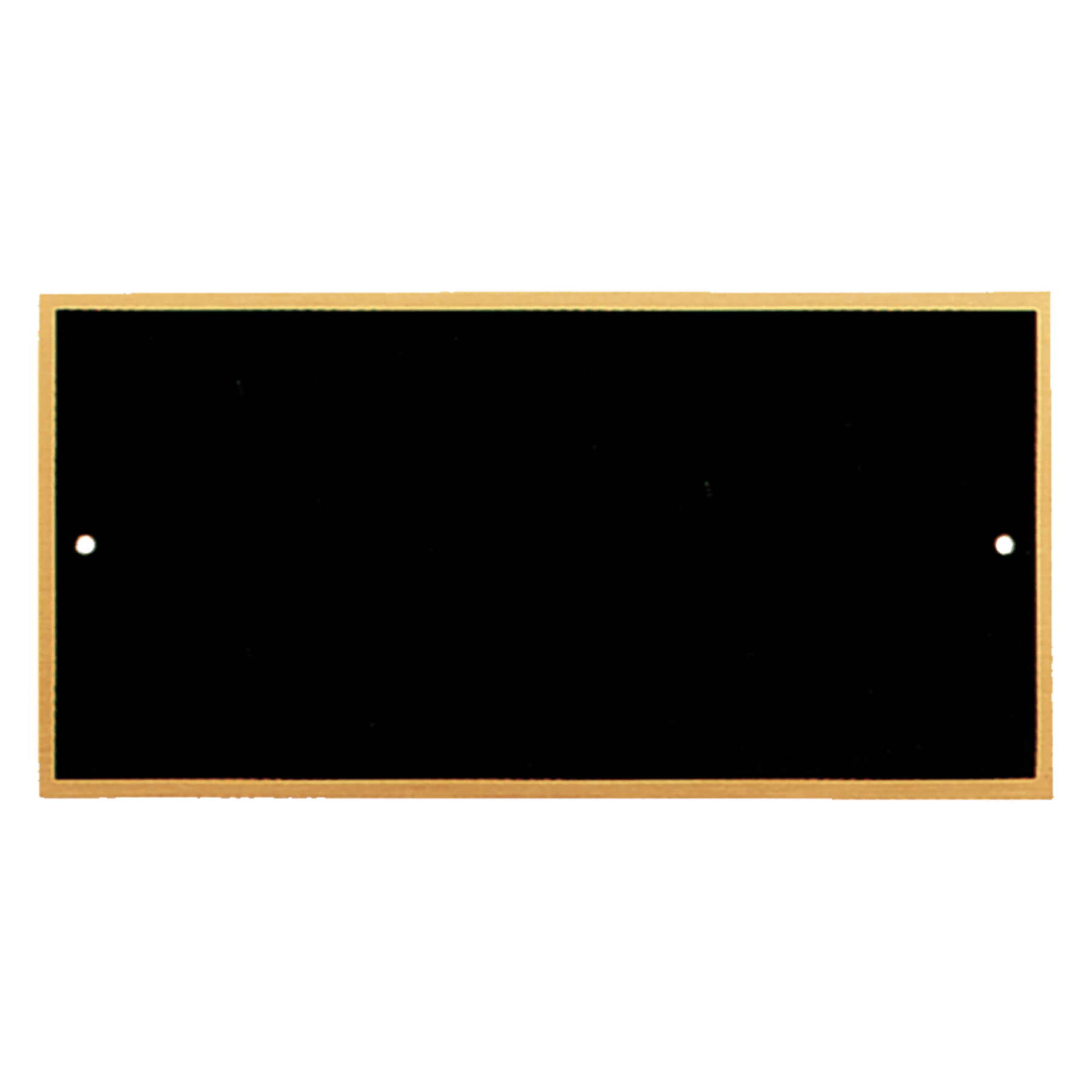 2 1/4" x 3 3/4" Black Laserable Brass Plate with Gold Border and 2 Holes