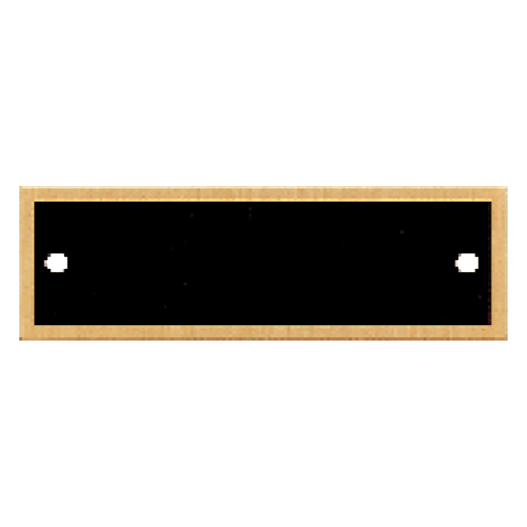 7/8" x 2 3/4" Black Laserable Brass Plate with Gold Border and Two Holes