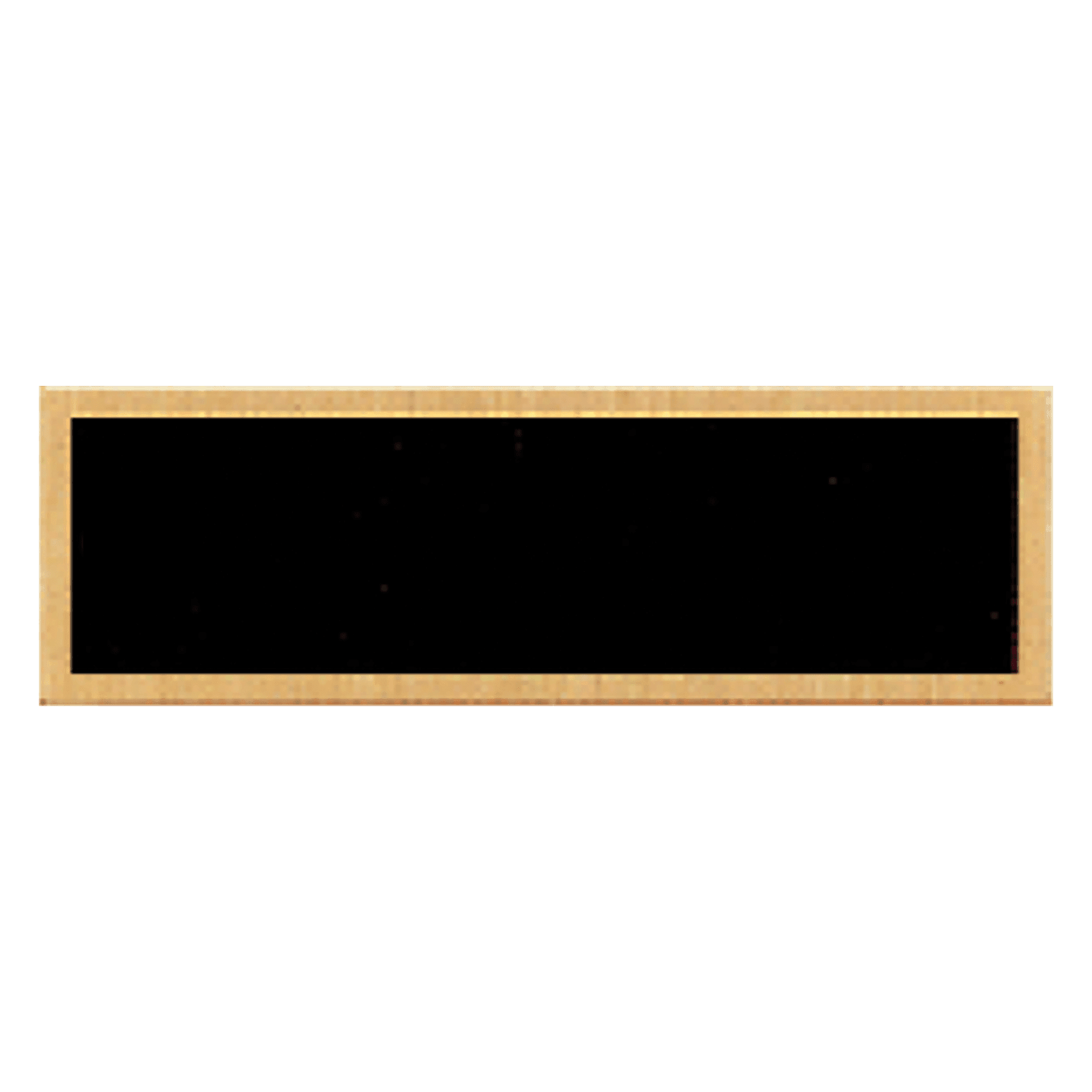 7/8" x 2 3/4" Black Plate with Gold Border and No Holes