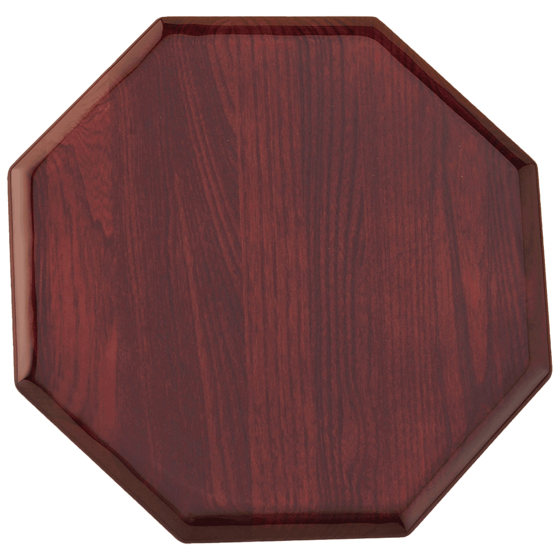 10" x 10" Octagonal Rosewood Piano Finish Plaque