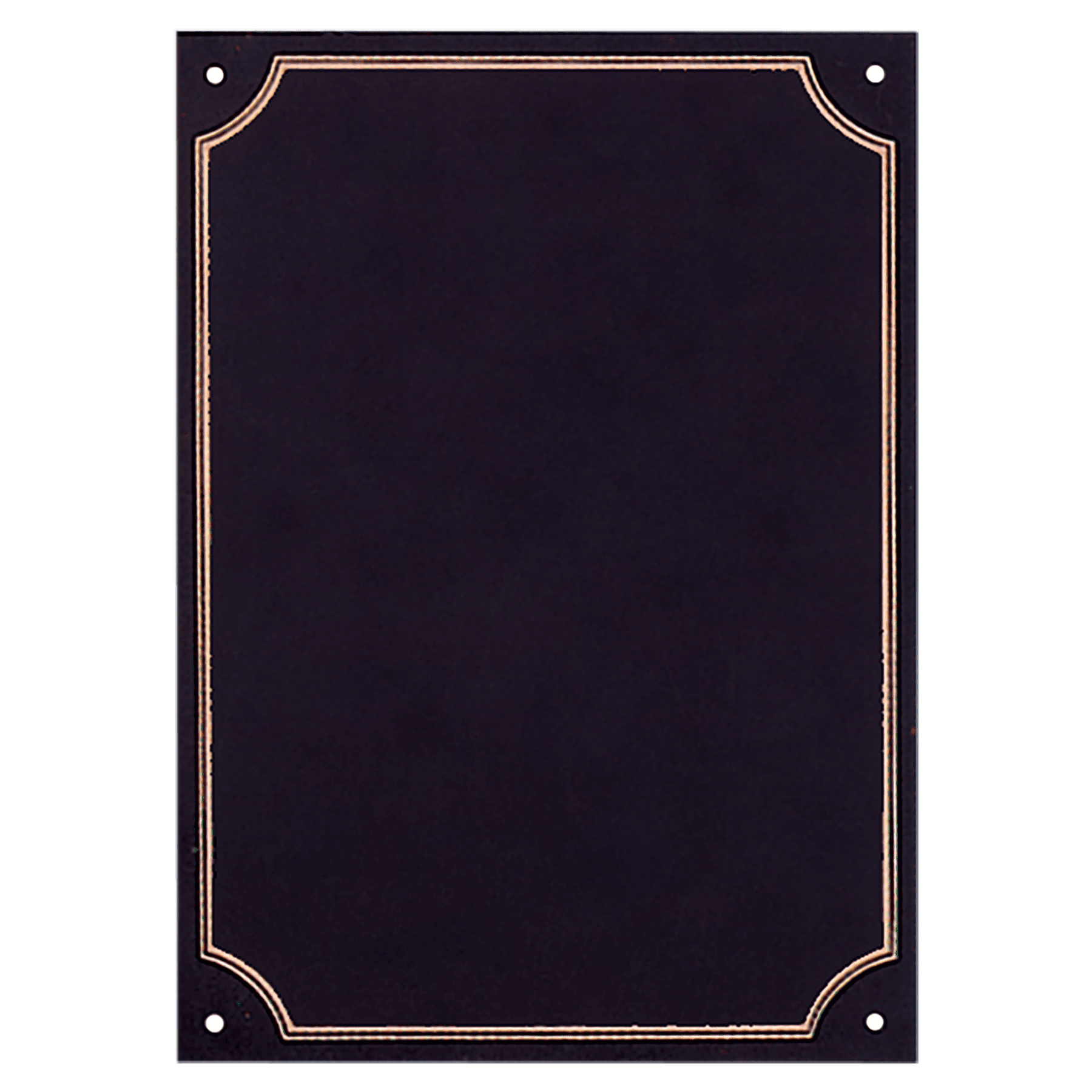 5 1/4" x 7 1/4" Black Laserable Brass Plate with 4 Holes