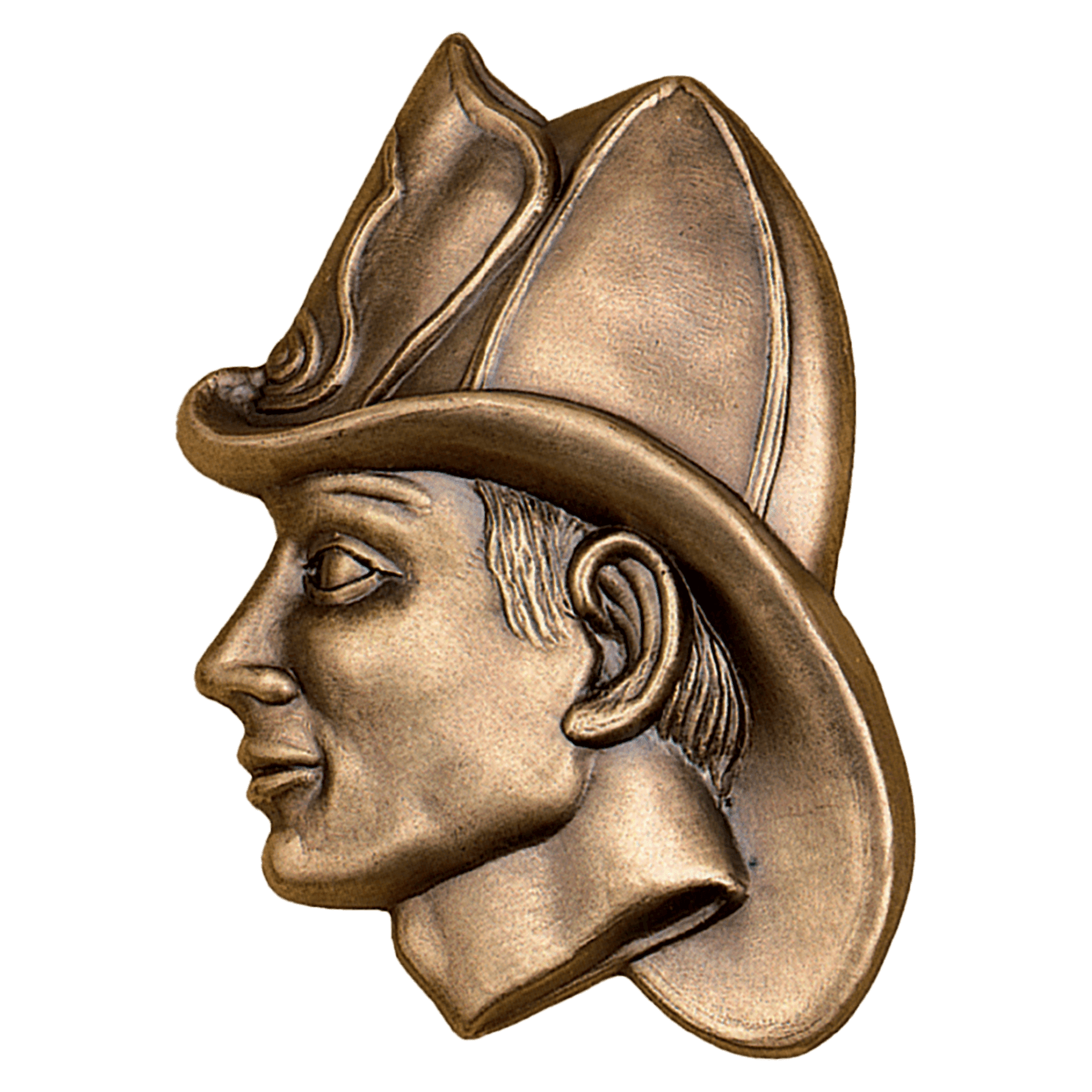 5" x 6" Antique Bronze Fireman with Helmet Relief Casting