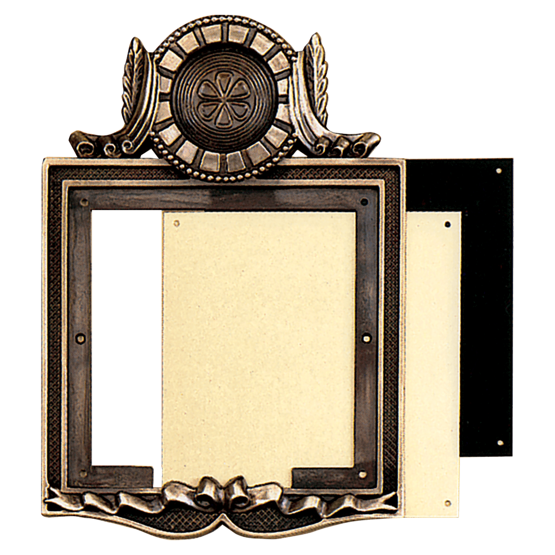 7 1/4"x 10 Antique Bronze Medallion Holder Frame- Frame Only, Plate and Medallion Sold Separately