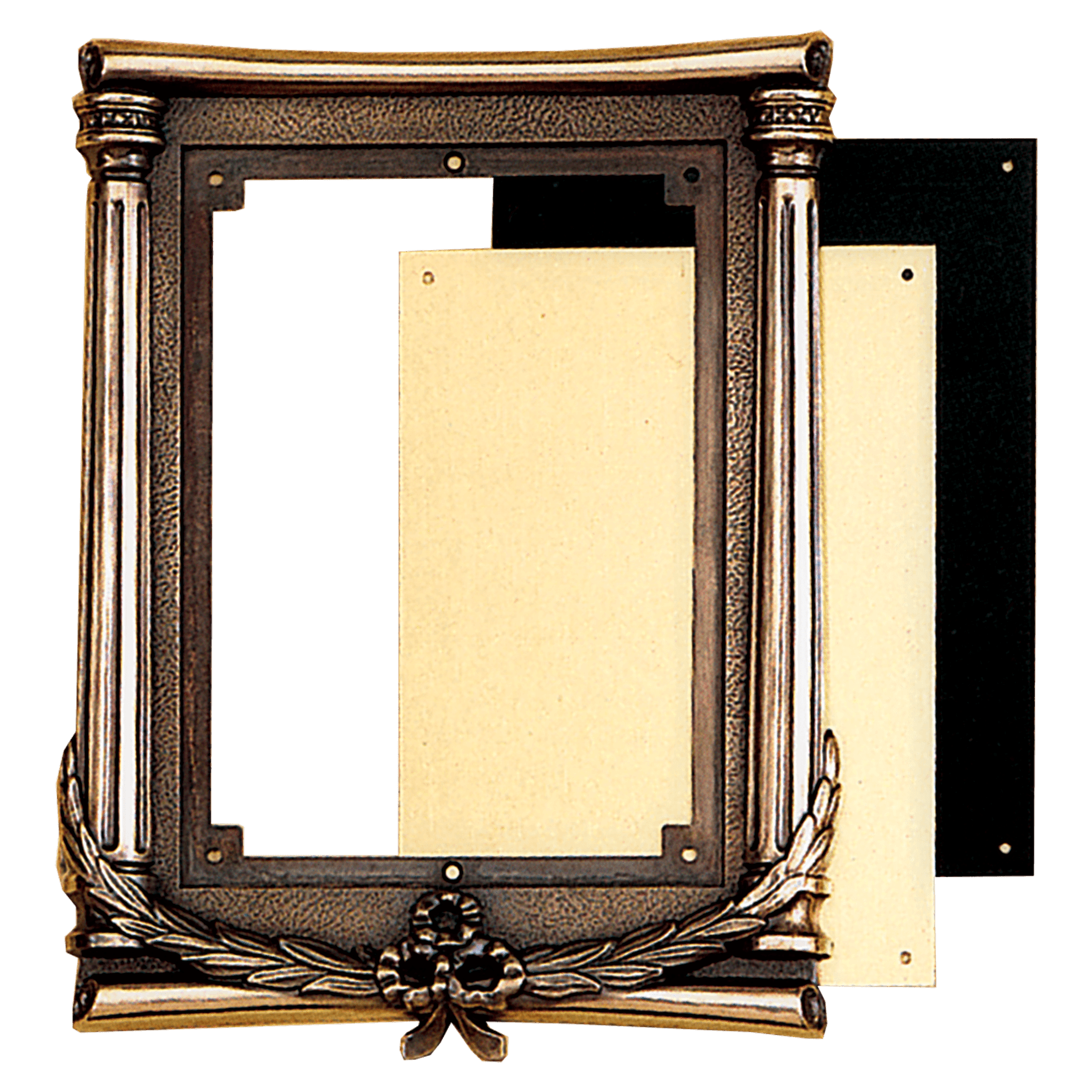 7 3/4"x 10" Antique Bronze Column Frame Holder-Frame Only, Plates Sold Separately