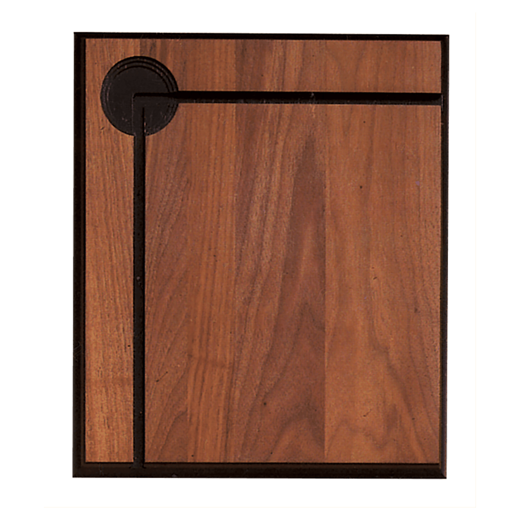 12"x14" American Walnut Routed Plaque with 2 1/2" Black Insert