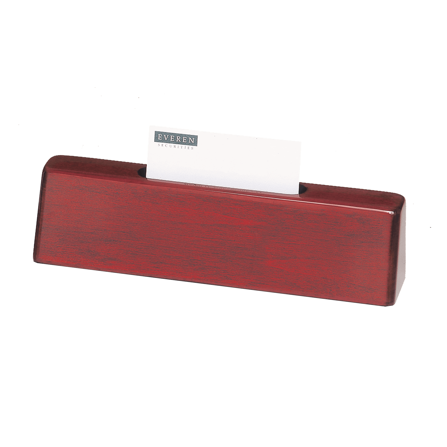 8 1/4" x 2" x 1 1/4" Rosewood Piano Finish Nameplate with Business Card Holder, Plate Not Included