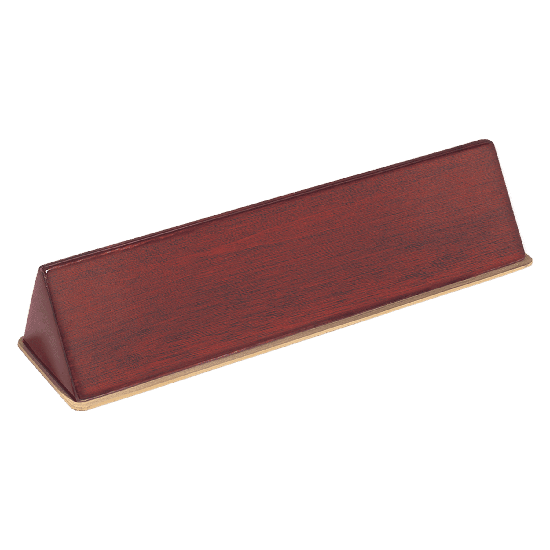 9 1/2" x 2 1/2" x 2" Rosewood Piano Finish Desk Wedge-Plate Not Included