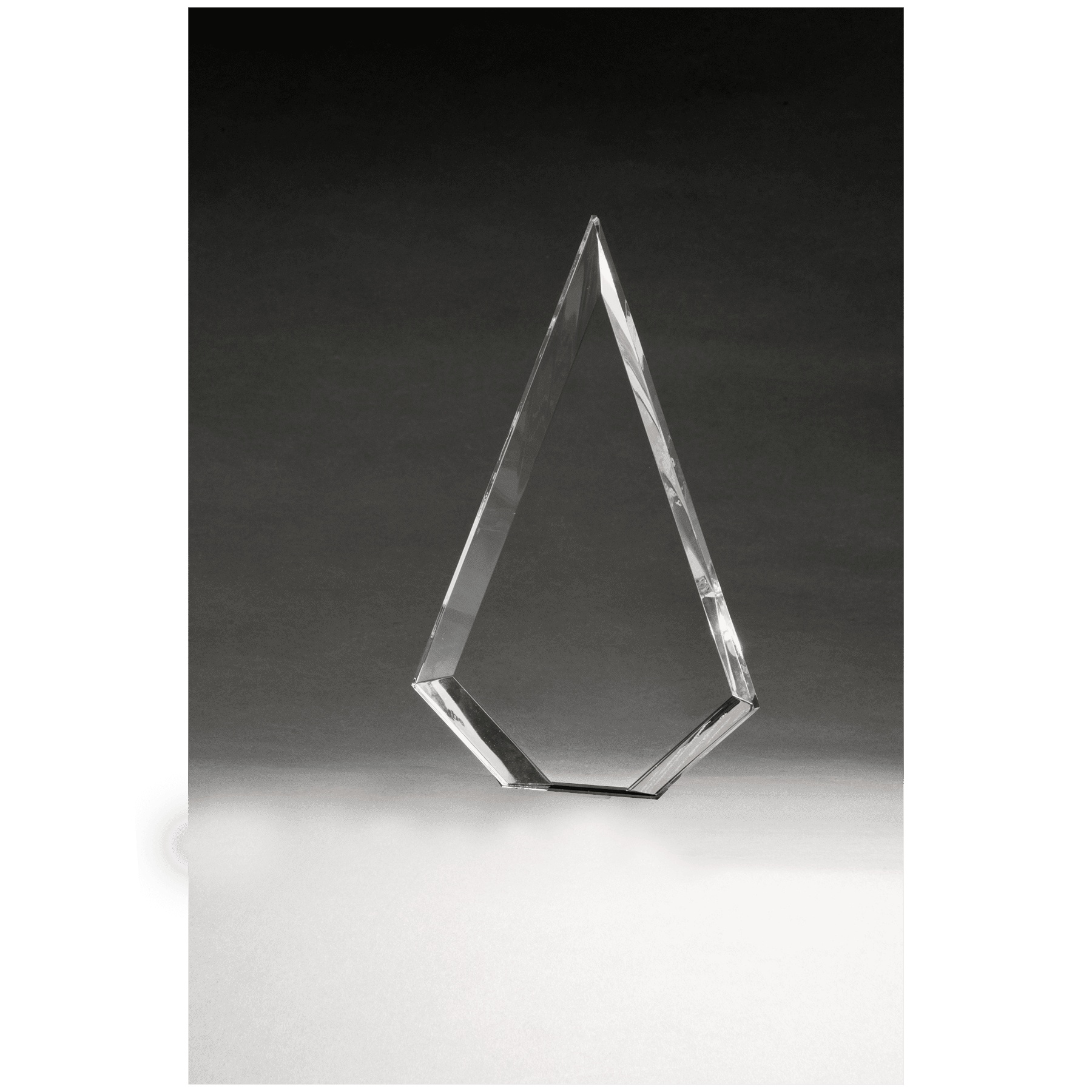 8 1/2" Arrow Series Clear Acrylic with Blue Highlights-Upright Only