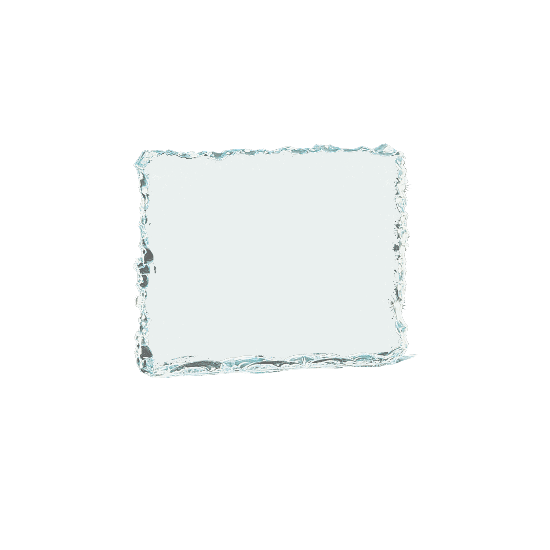 5 1/2" x 5 1/4" Crushed Ice Jade Acrylic-Upright Only