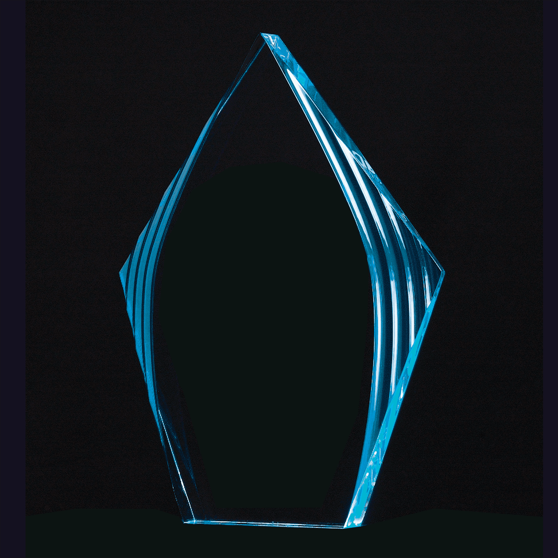 7 3/4" Flame Series Acrylic-Blue Accented Upright Only