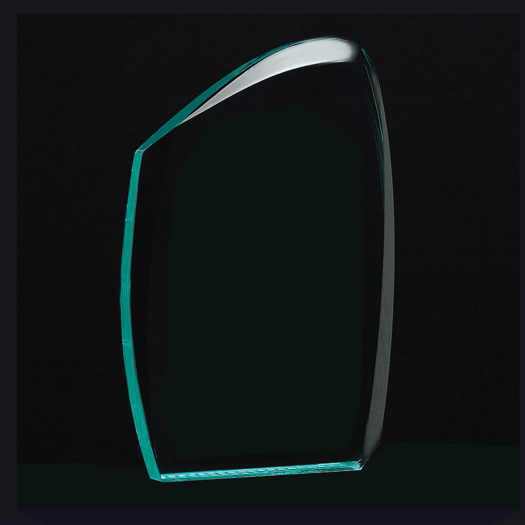 5 1/2 x 9 1/4 Tidal Series Jade Acrylic Award-Upright Only