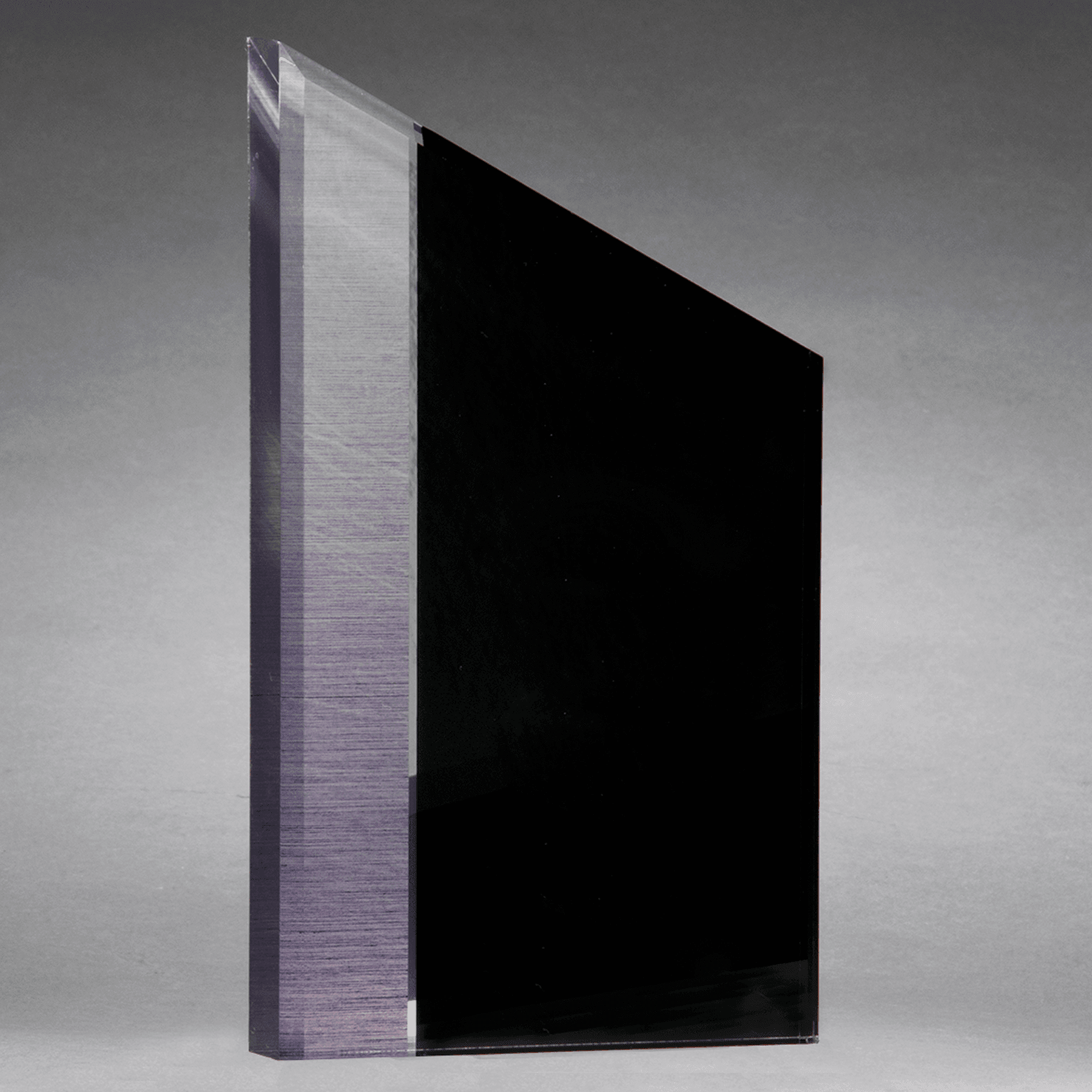 6" x 9" Digitally Printed Brushed Silver Accent on Black Upright Acrylic-Upright Only