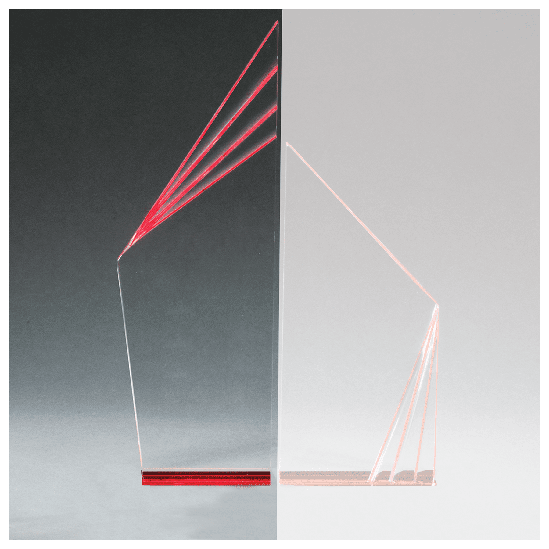 9 1/2" Double Zenith Acrylic with Red Mirror Base-Large Upright Only