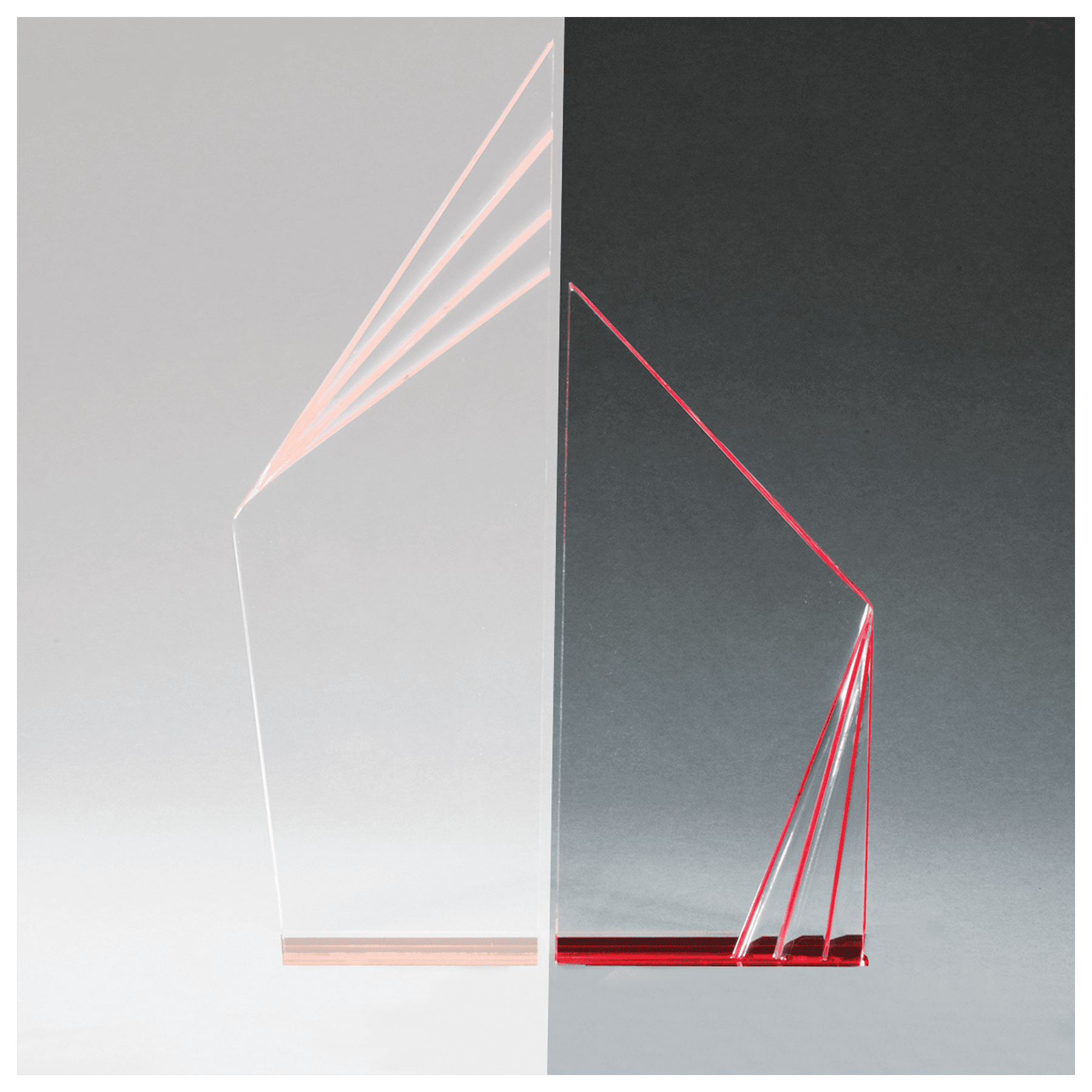 9 1/2" Double Zenith Acrylic with Red Mirror Base-Small Upright Only