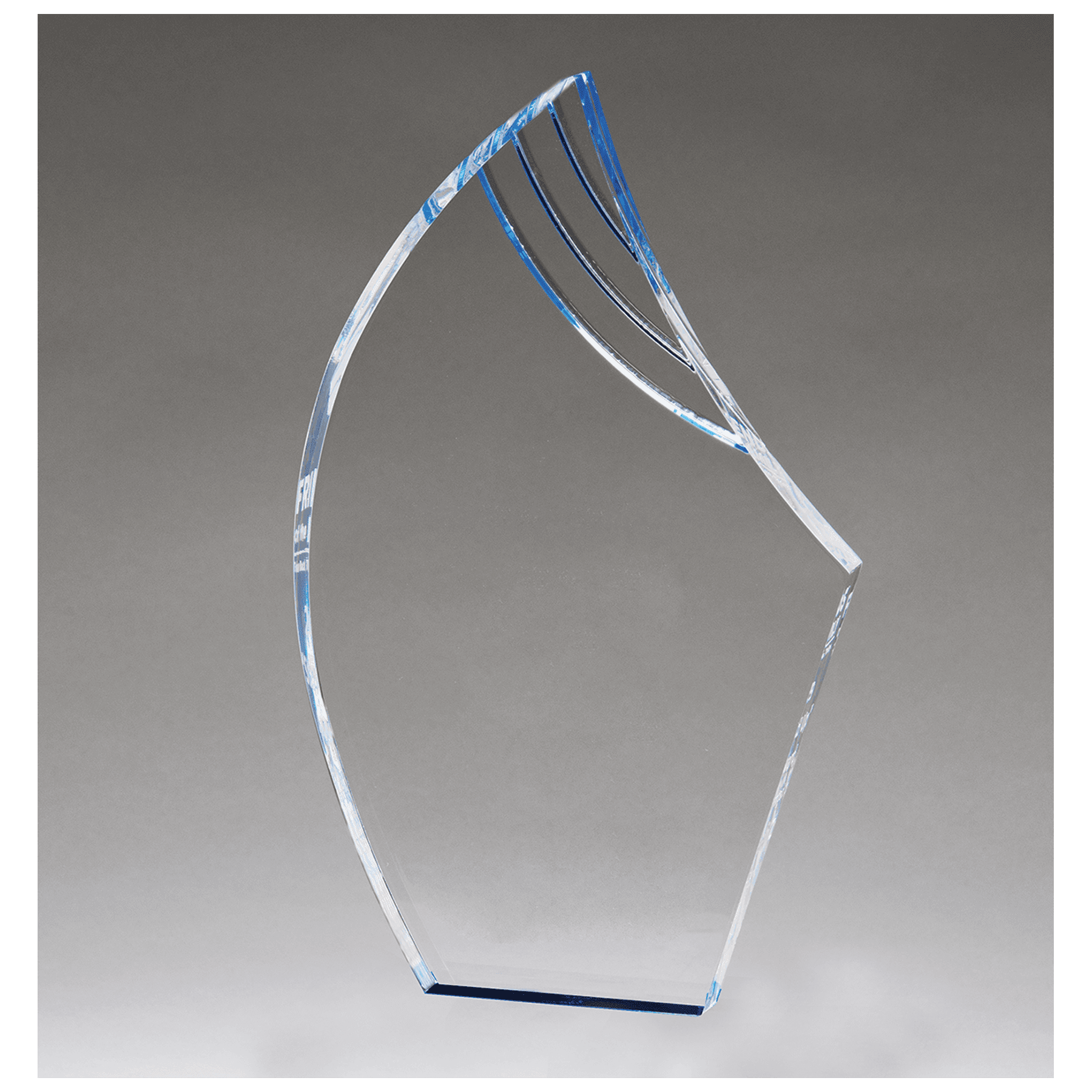 7 3/4" Flame Series Clear Acrylic with Blue Accents-Upright Only
