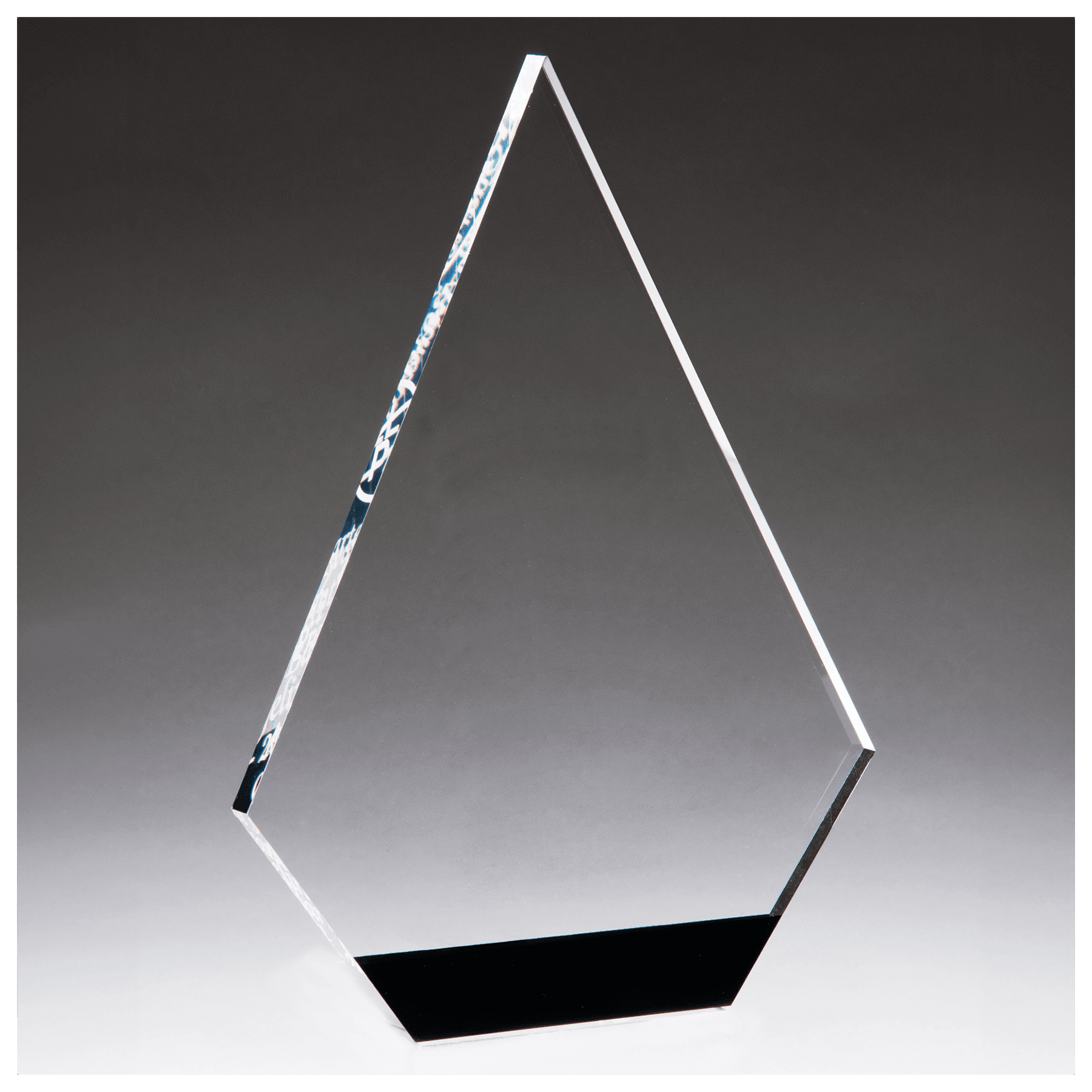 6 1/2" x 9" Diamond Series Clear Acrylic with Black Accent-Upright Only