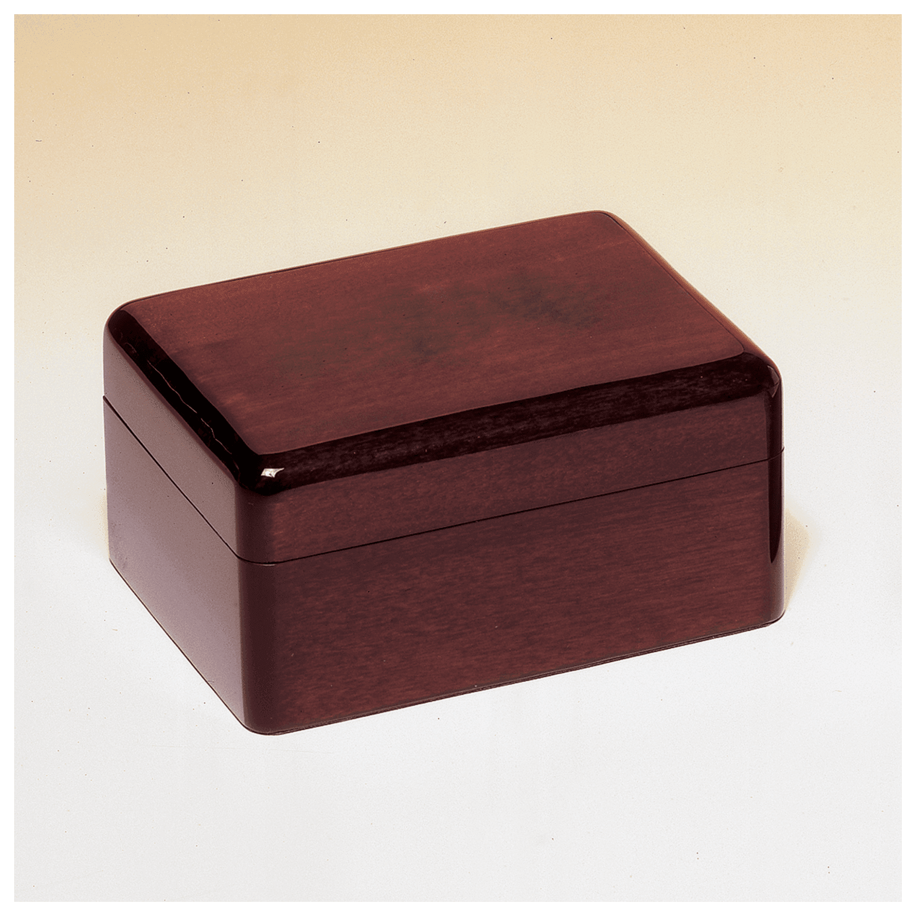 7" x 5" Rosewood Piano Finish Jewelry Box with Beige Felt Lining-Plate Not Included