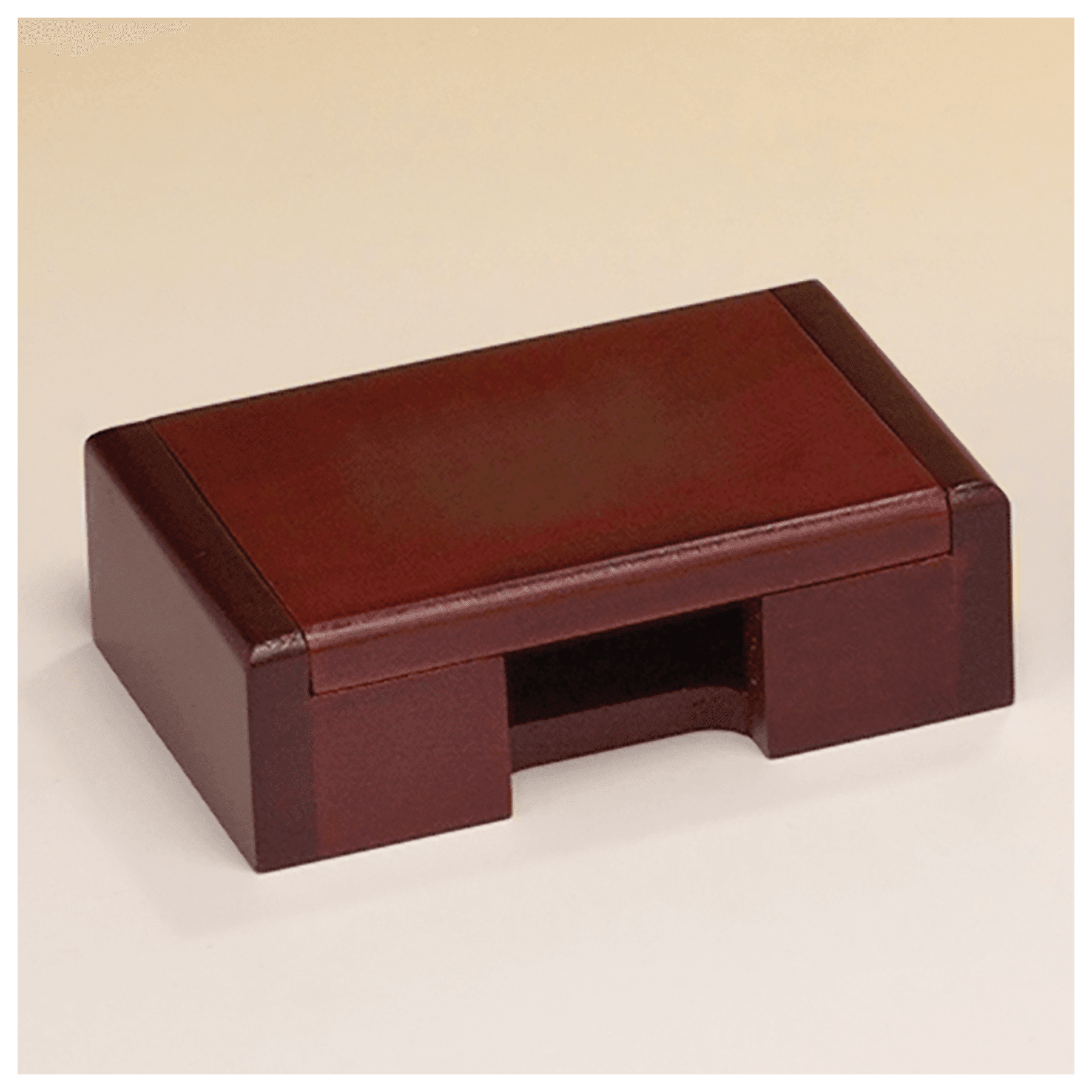 4 3/8" x 2 7/8" Rosewood Finish Business Card Box-Plate Not Included