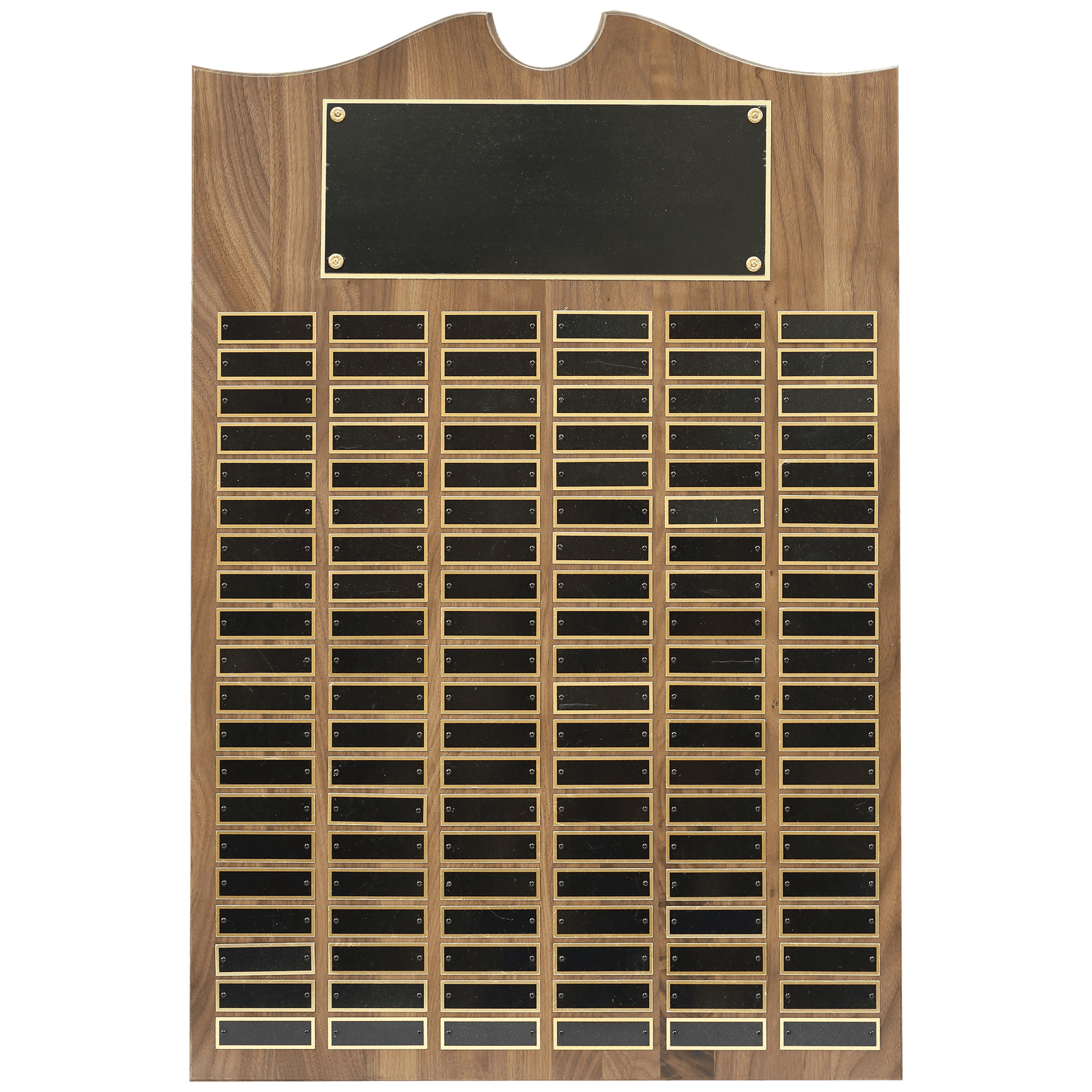 20" x 30" American Walnut Roster Plaque w/ 120 Plates