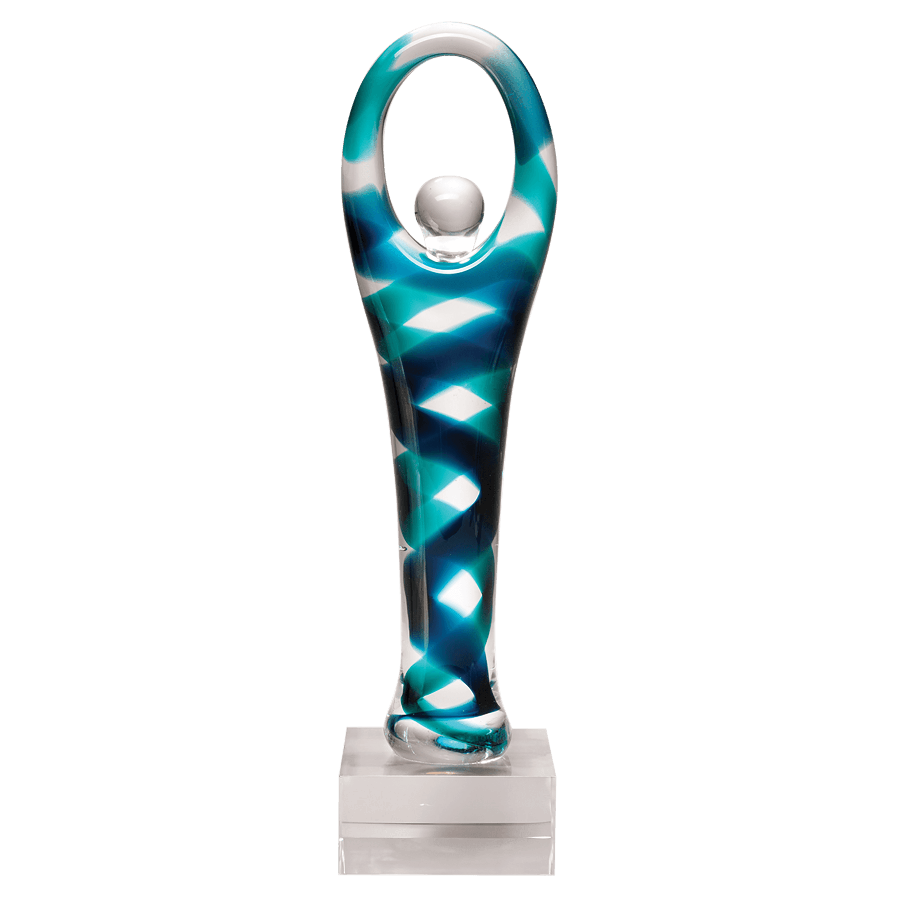 12 1/4" Victory Art Glass on Clear Glass Base-No Plate