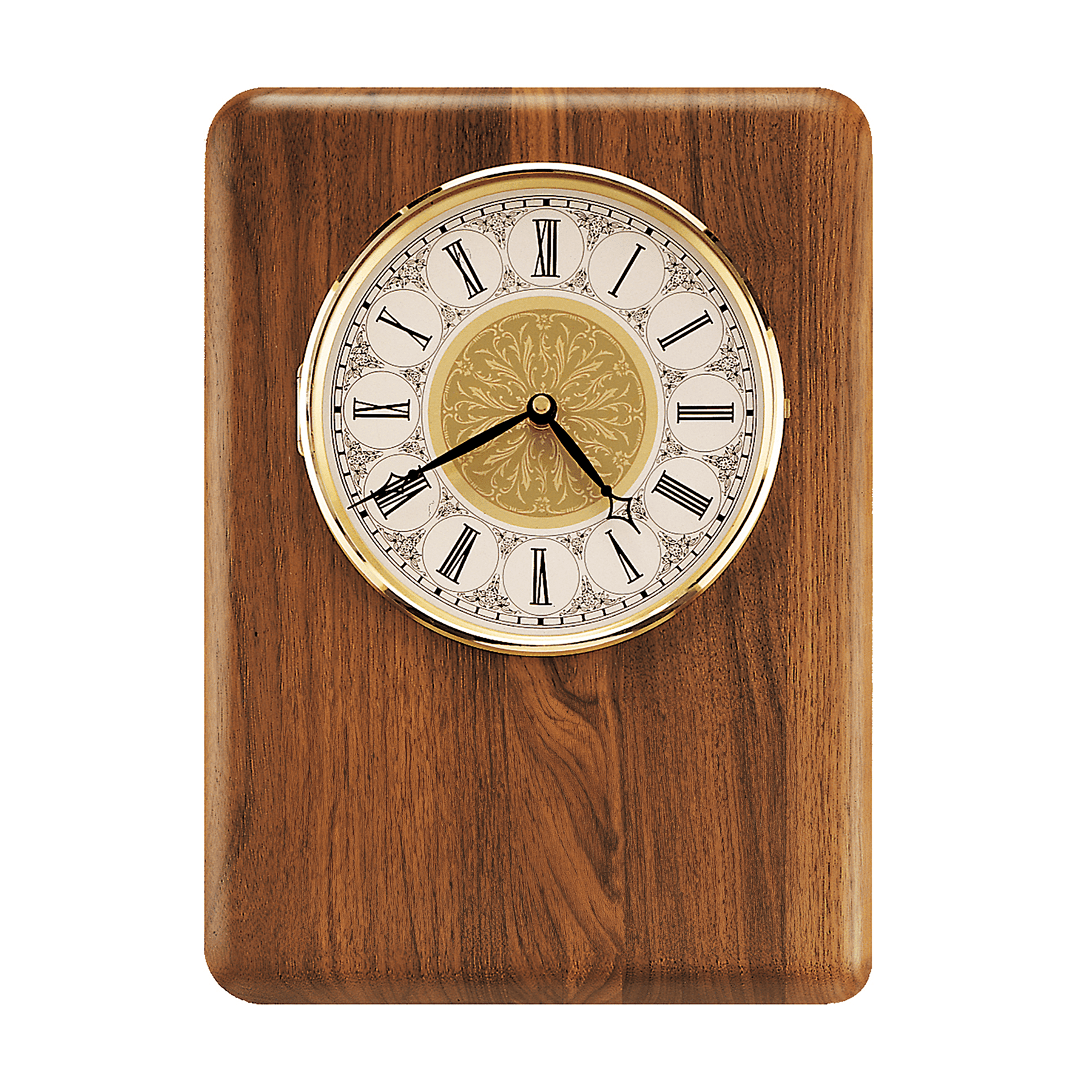 11" x 15" Genuine Walnut Plaque with Cut-Out for Clock, Clock and Plate are Not Included