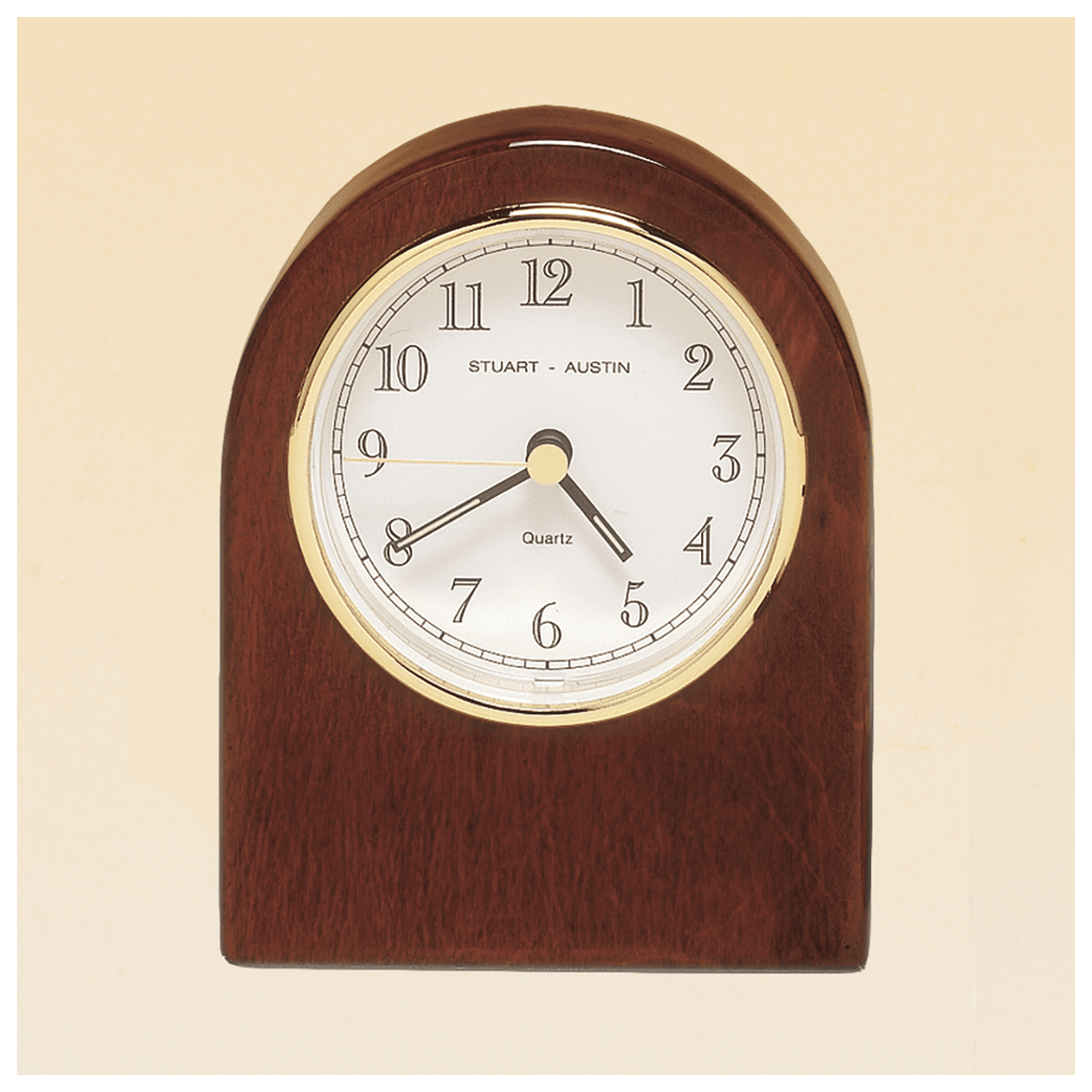 4 1/4" x 3 1/2" Rosewood Piano Finish Desk Clock-Plate Not Included