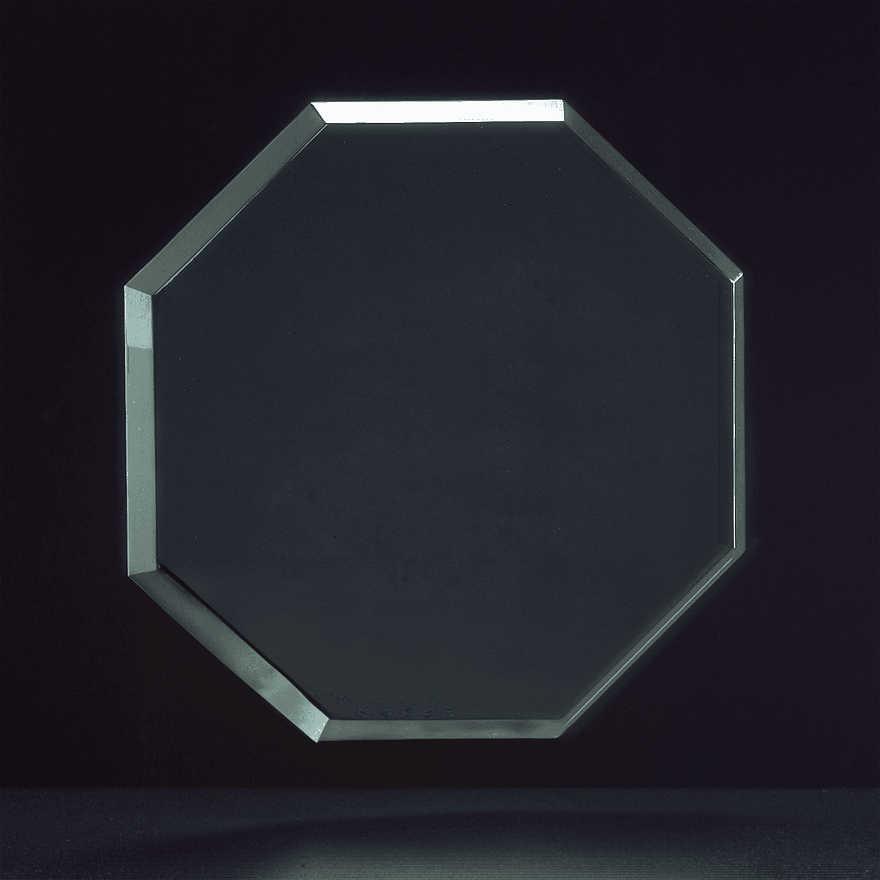 6 1/2" Octagon Series Jade Acrylic with Rosewood Piano Finish Base-Upright Only