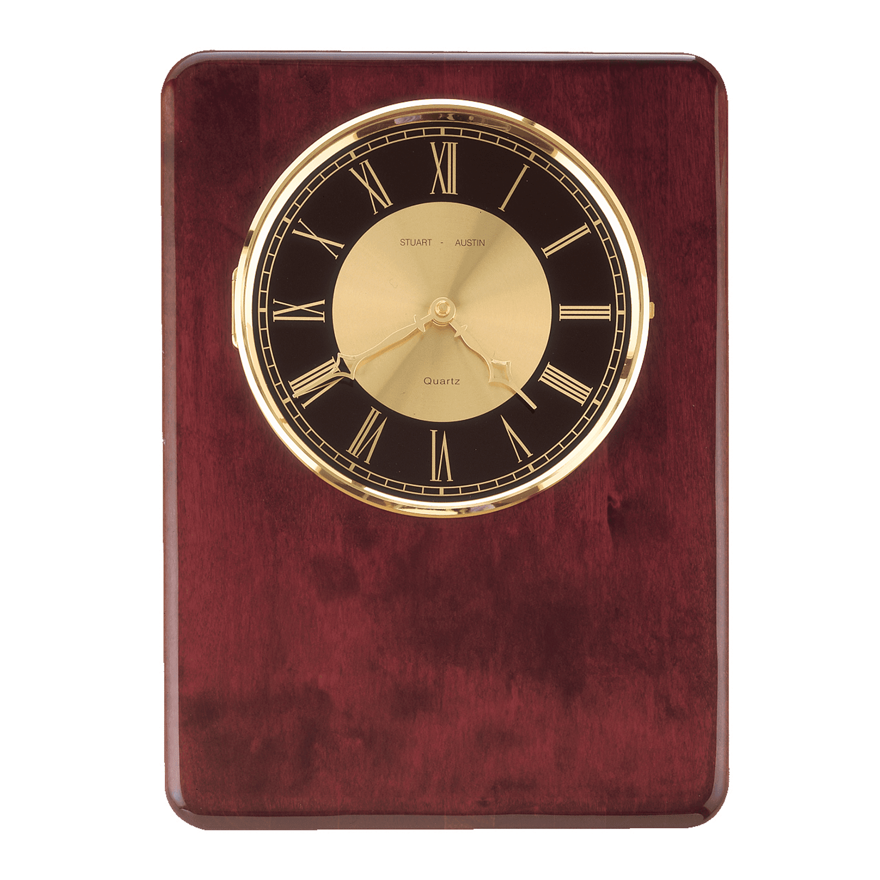 12" x 15" Rosewood Piano Finish Clock Board with Precut Hole and 1 Keyslot Plaque Only, Clock and Plate Not Included