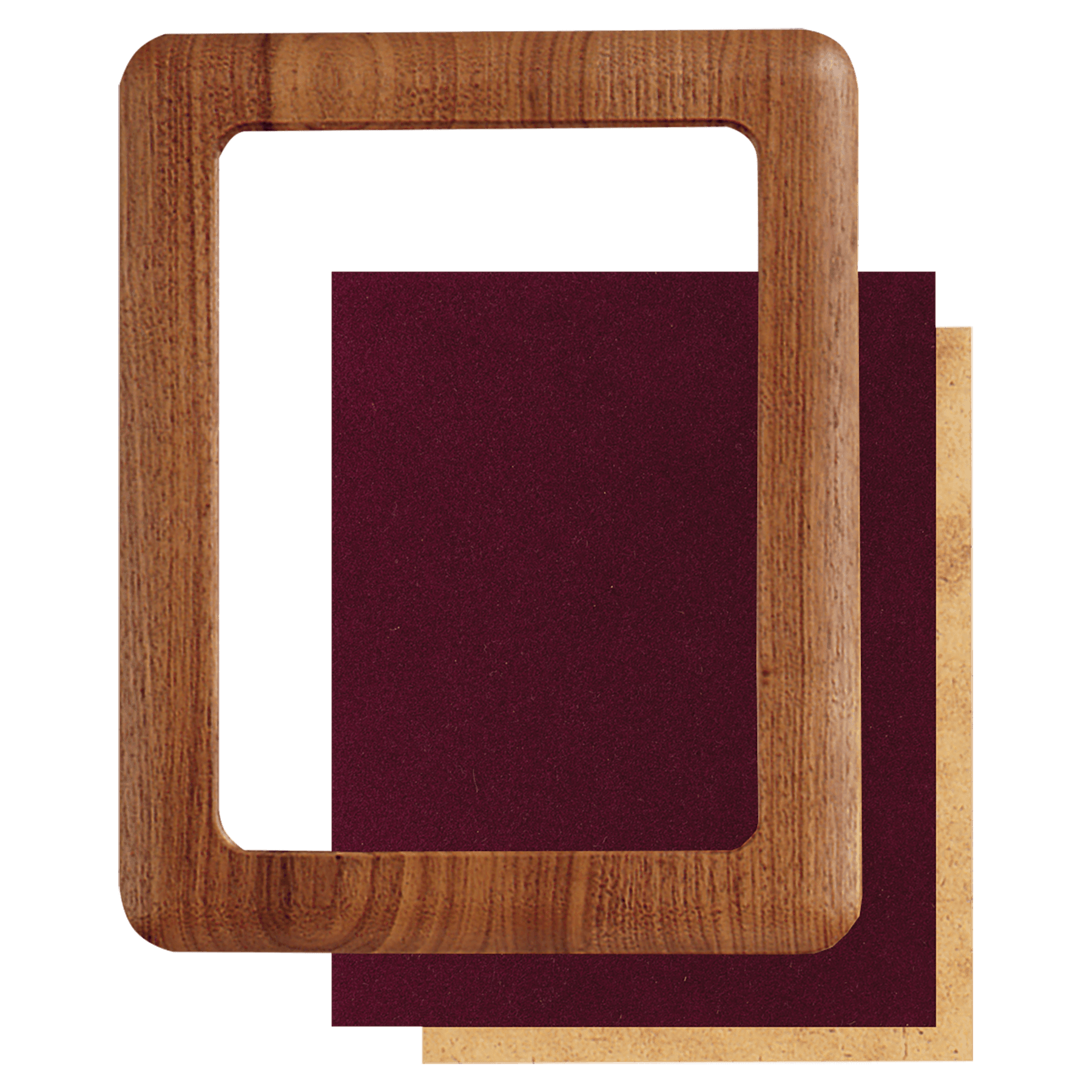 14" x 17" American Walnut Airflyte Frame Kit with Maroon Velour Backing