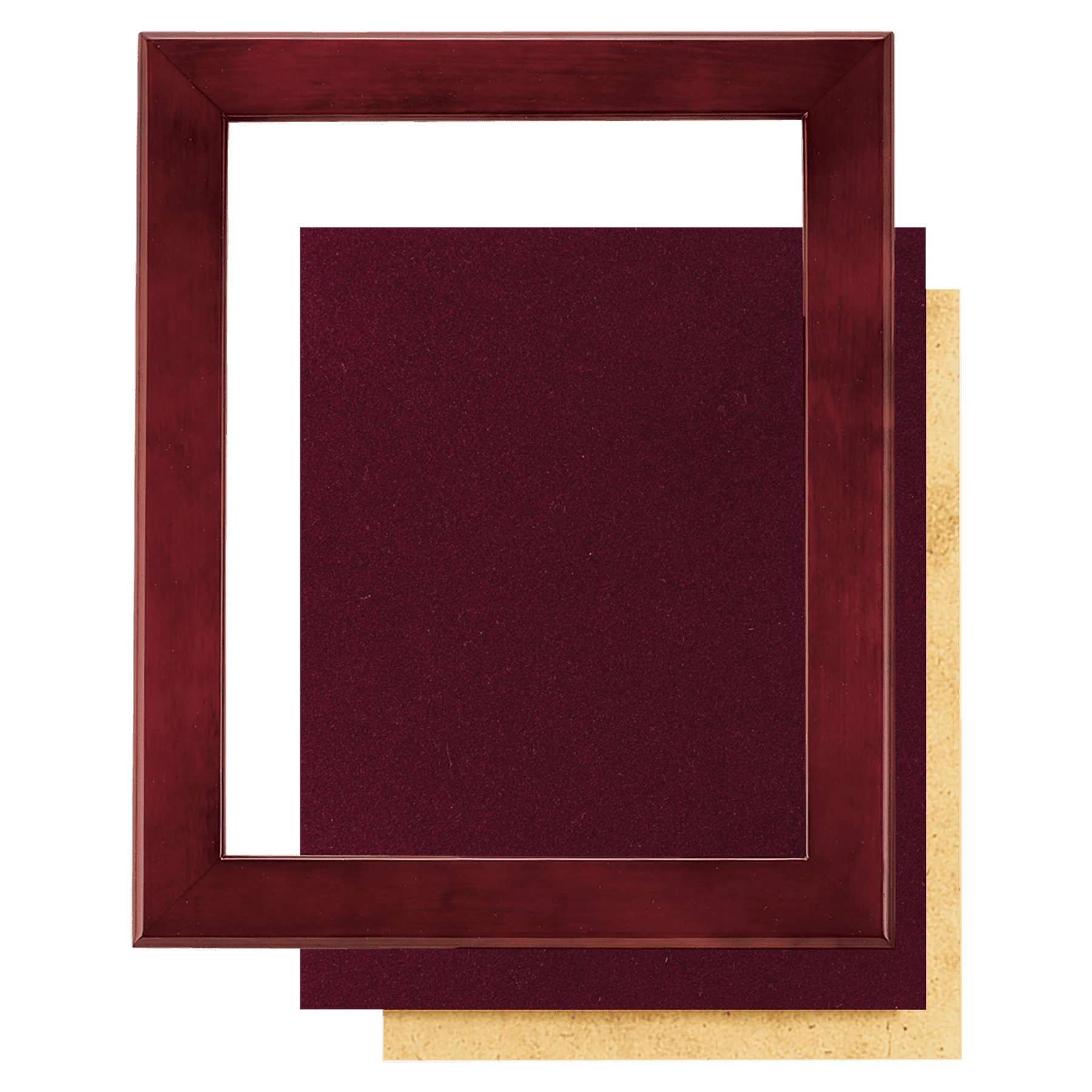 Rosewood Piano Finish Frame Kit with Maroon Velour Backing