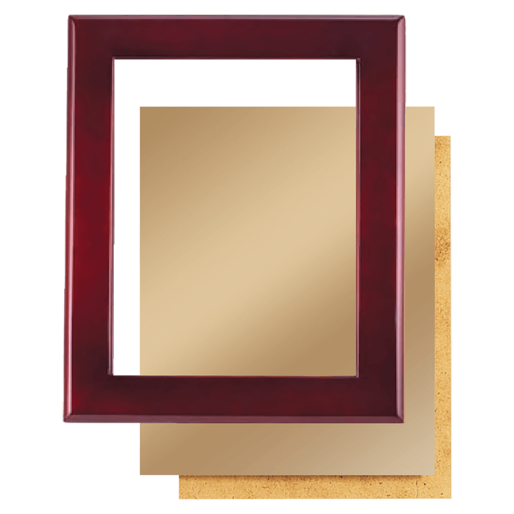 Rosewood Piano Finish Frame Kit with Brushed Gold Metal Backing