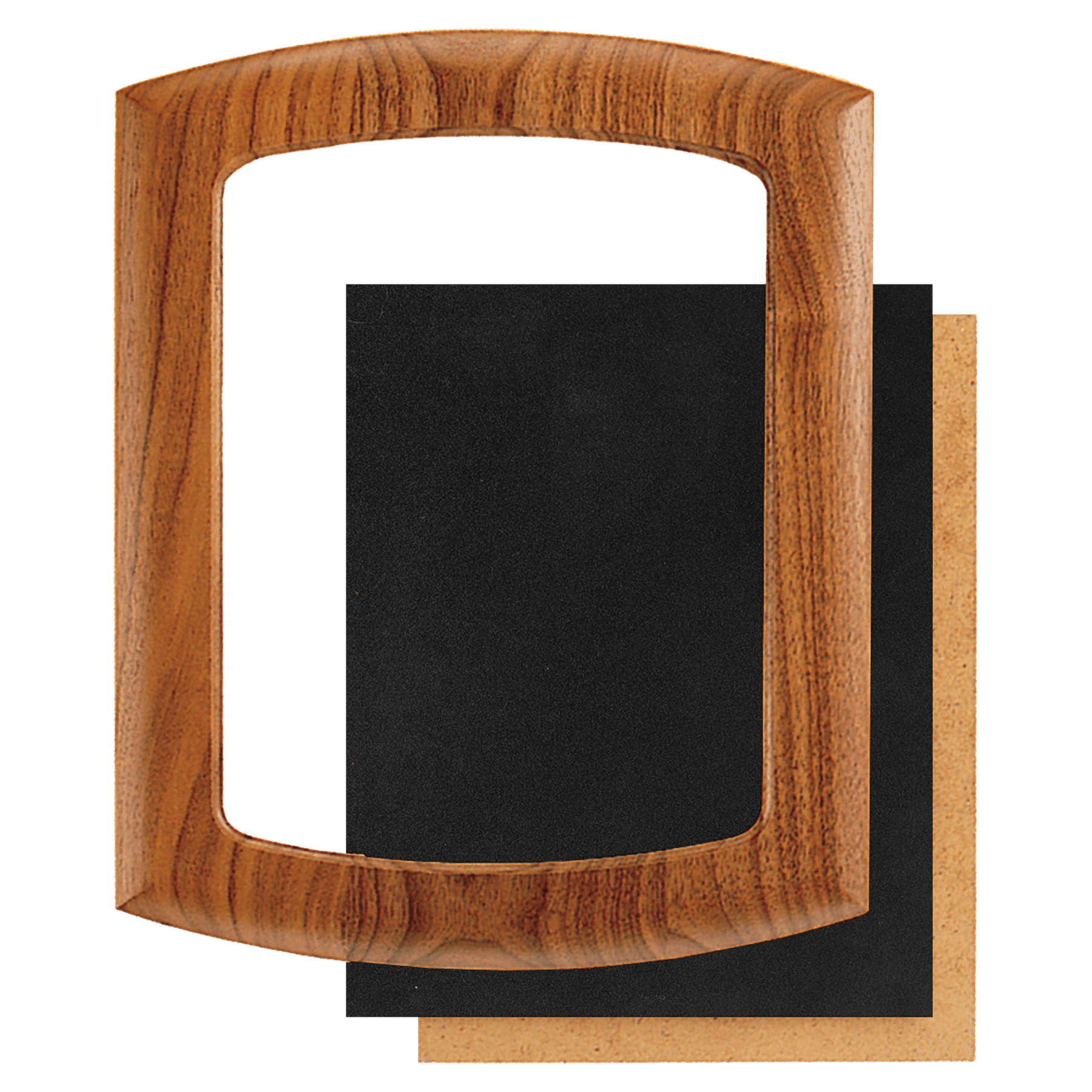14" x 17" American Walnut Frame with Arched Top and Bottom and Black Velour Backing