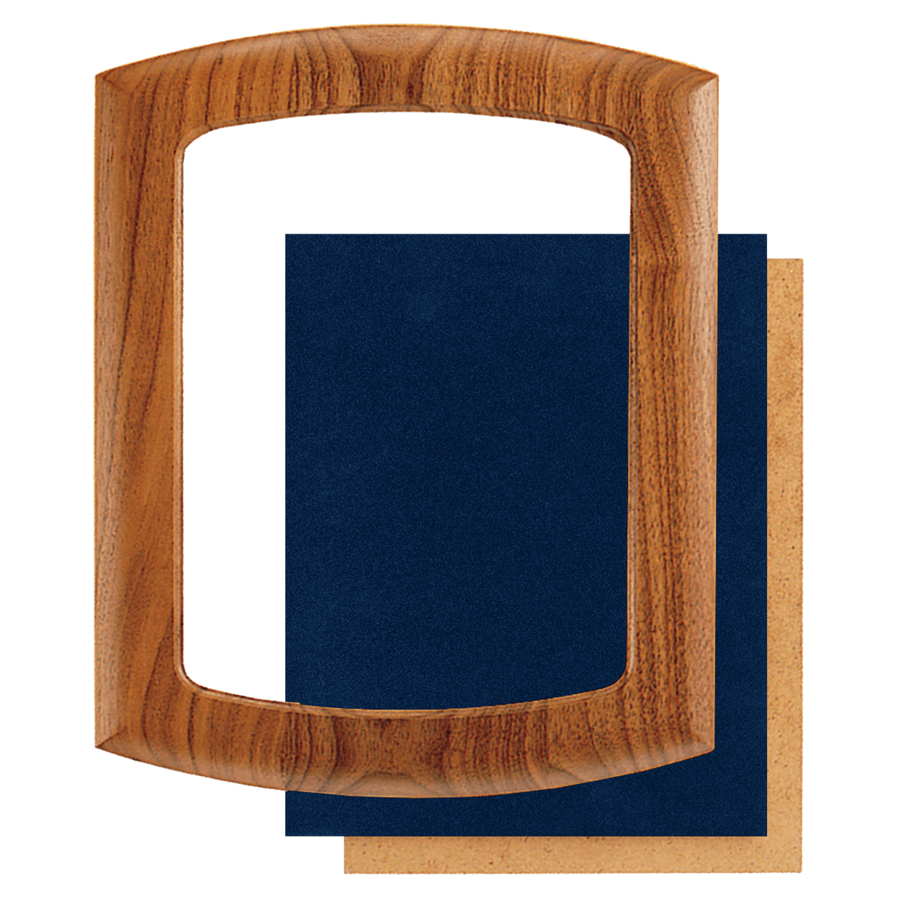 14" x 17" American Walnut Frame with Arched Top and Bottom and Blue Velour Backing