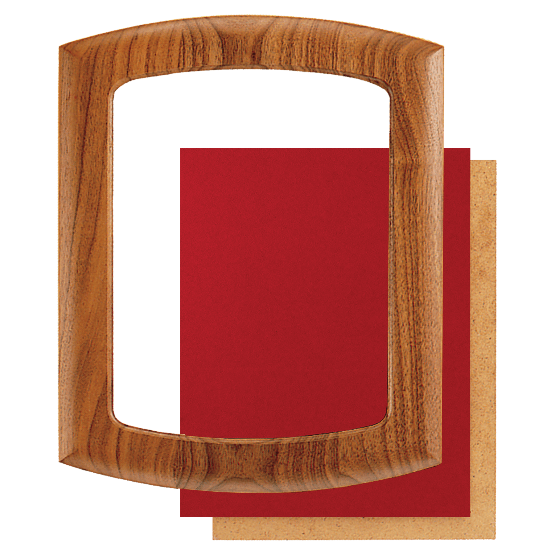 14" x 17" American Walnut Frame with Arched Top and Bottom and Red Velour Backing