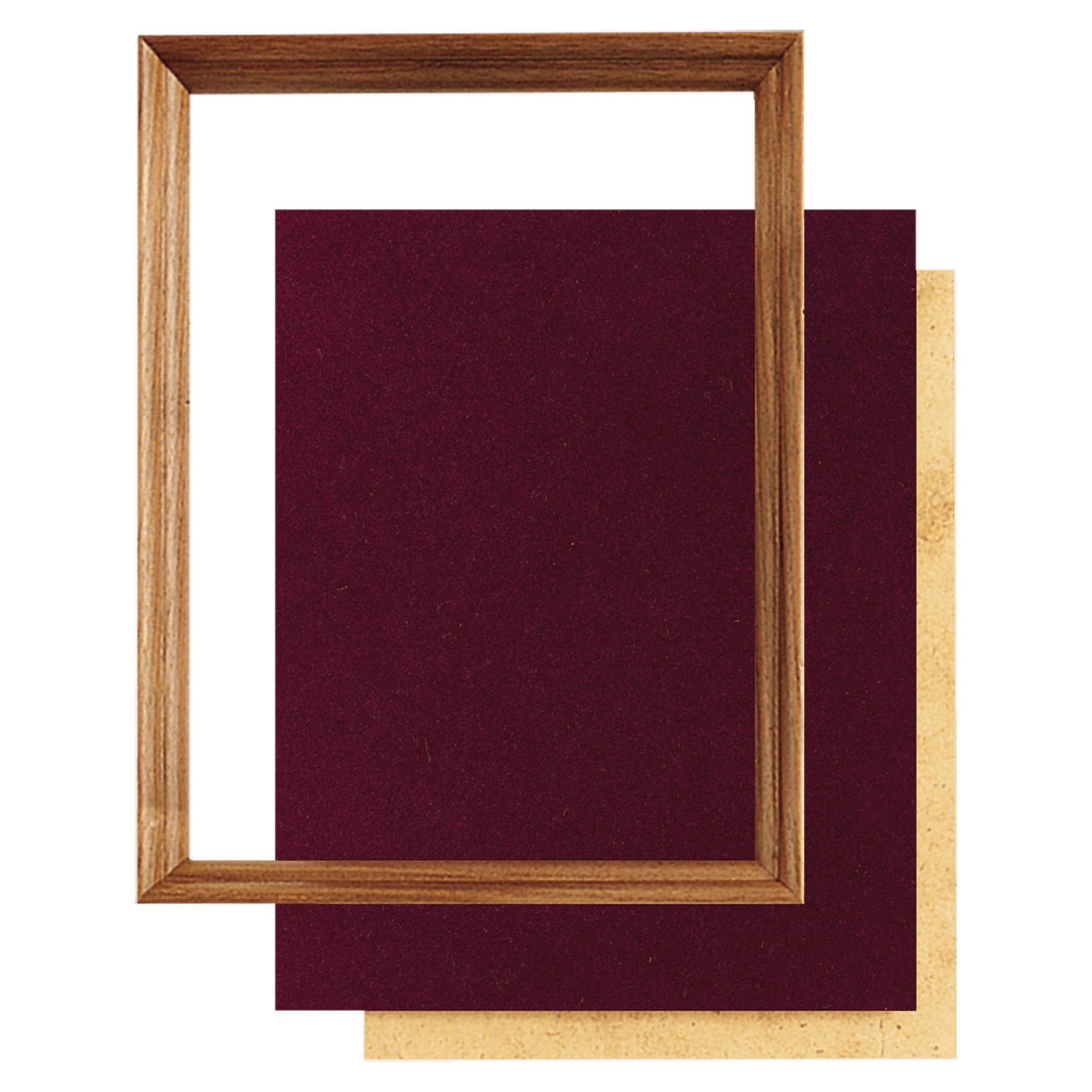 10" x 13" American Walnut Shadow Box Frame with Maroon Velour Backing