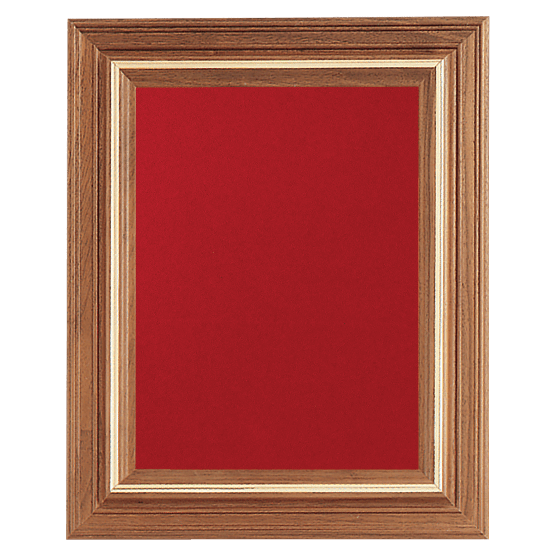 12" x 14" American Walnut Airflyte Frame with Gold Trim and Red Velour Backing (Assembled)