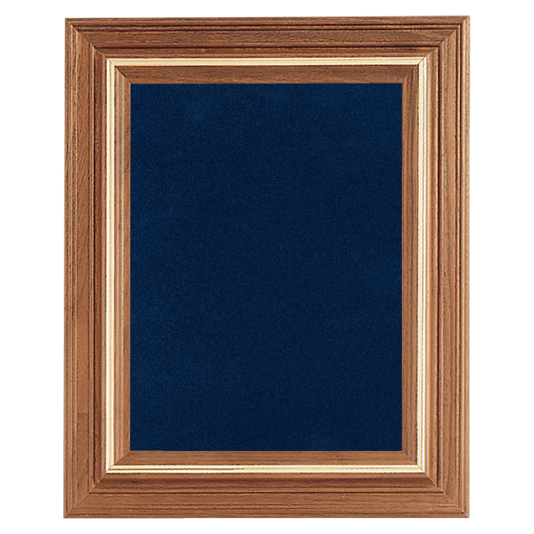 15" x 18" American Walnut Airflyte Frame with Gold Trim and Blue Velour Backing (Assembled)