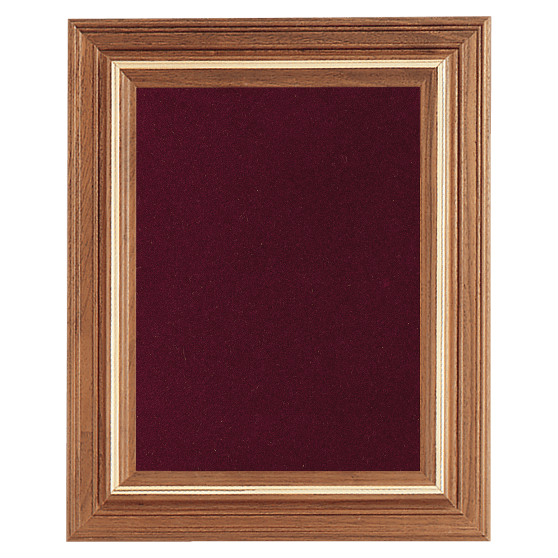 15" x 18" American Walnut Airflyte Frame with Gold Trim and Maroon Velour Backing (Assembled)