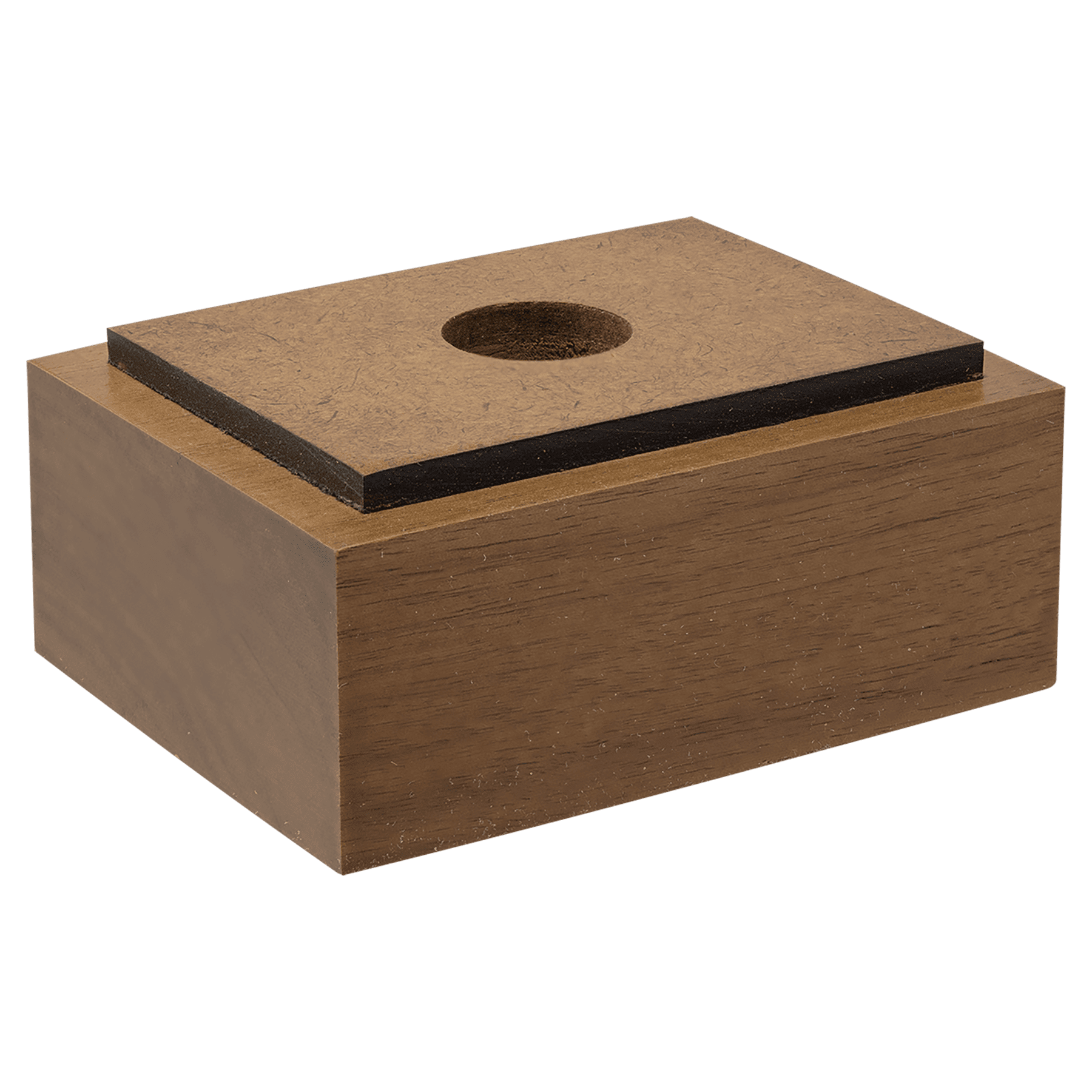 3 1/4" x 2 1/2" x 1 1/2" Walnut One Hole Base