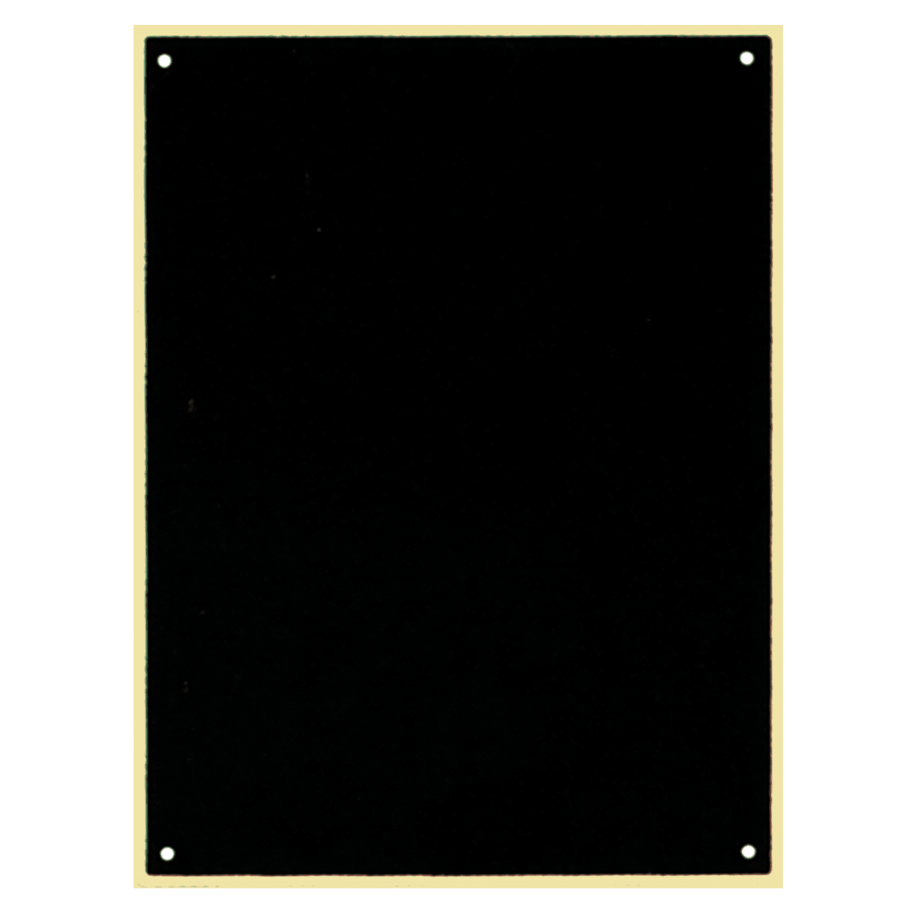 4 15/16" x 6 15/16" Black Laserable Brass Plaque Plate with Four Holes